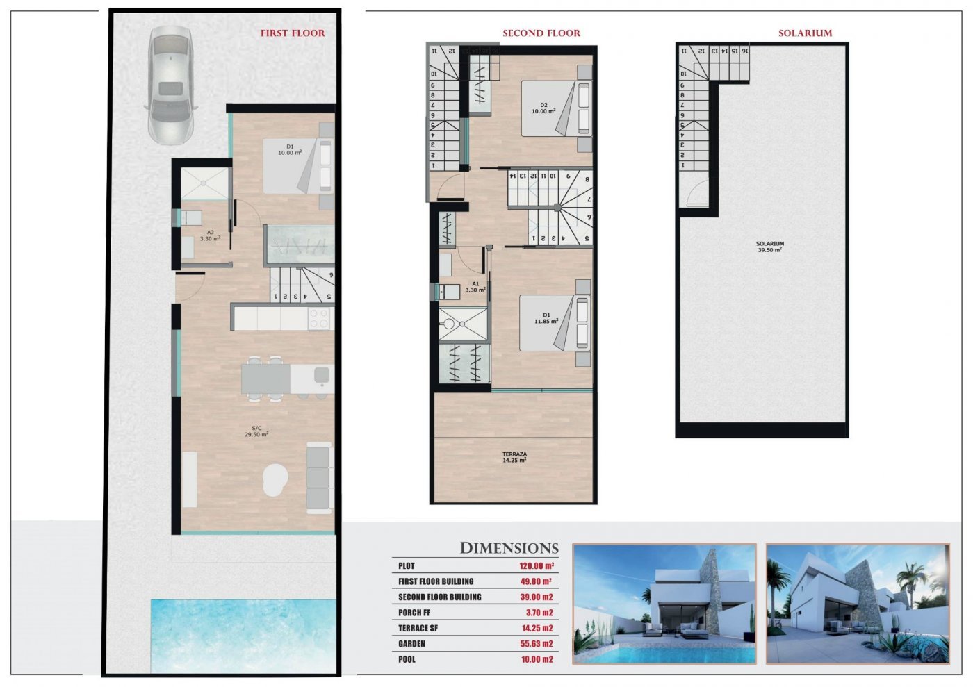 NEU GEBAUTE HALB-FREISTEHENDE VILLEN IN SANTIAGO DE LA RIBERA
 
 Neubau von freistehenden Villen und Doppelhaushälften mit Privatpools in