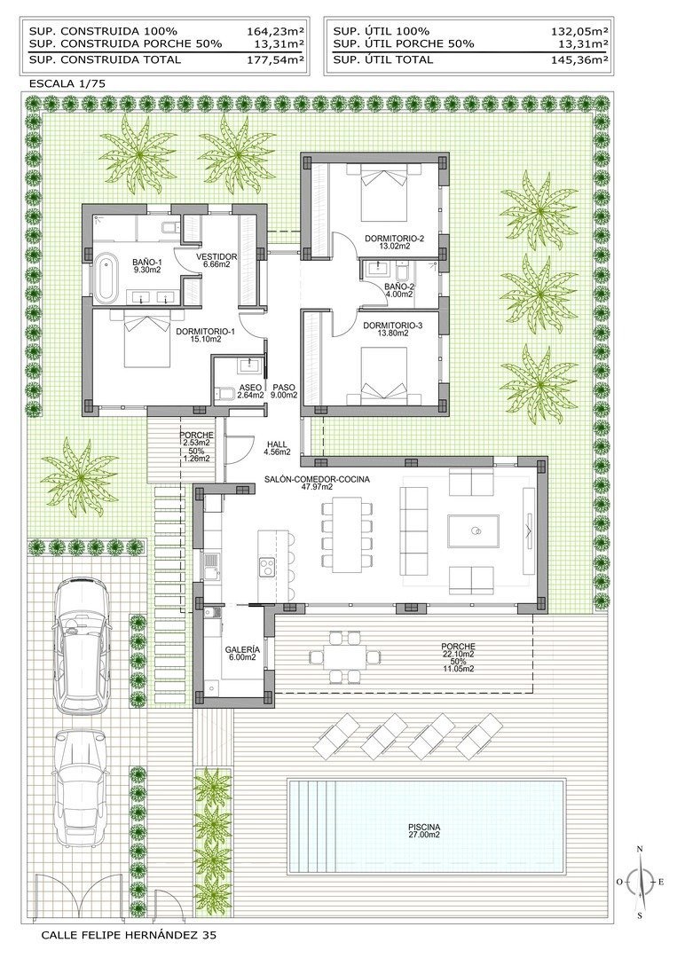 HERRLICHE NEUBAU VILLA IN BENIJOFAR mit Garten und privatem Pool. 
 
Diese 178m2 Villa im modernen Stil besteht aus einem geräumigen Wohn