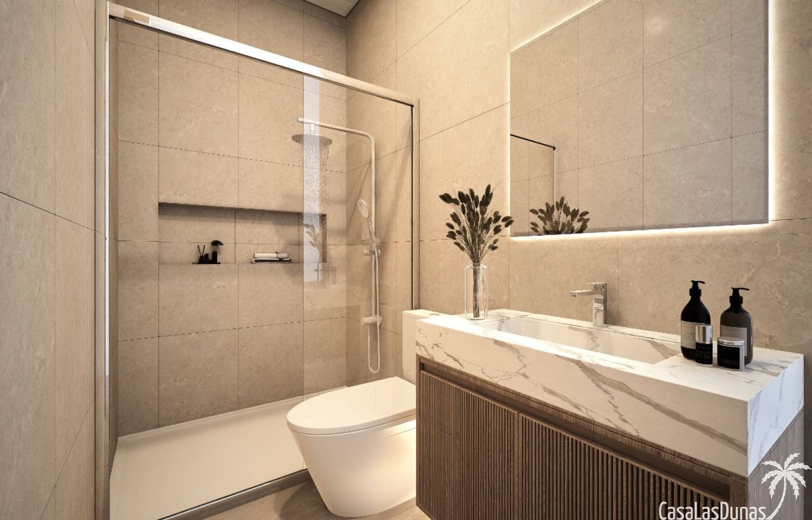 An der Costa Blanca Süd in Los Alcázares entstehen 5 wunderschöne Doppelhaushälften mit privaten Swimmingpools. Die Häuser haben alle einen herrliche