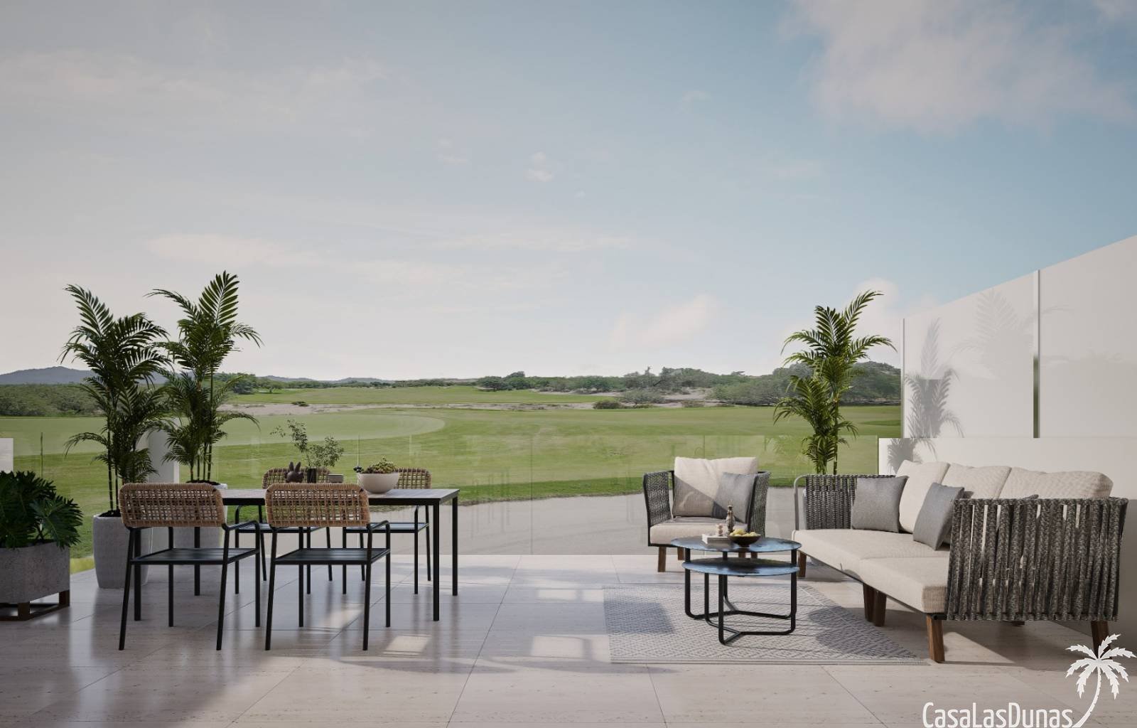 An der Costa Blanca Süd in Los Alcázares entstehen 5 wunderschöne Doppelhaushälften mit privaten Swimmingpools. Die Häuser haben alle einen herrliche