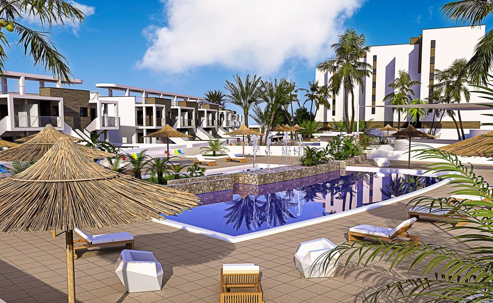 
												Neubau von Wohnungen und Bungalows in Mil Palmeras

Moderner Wohnkomplex in bester Lage
Entdecken Sie eine atemberaubende neue Wohnanlage