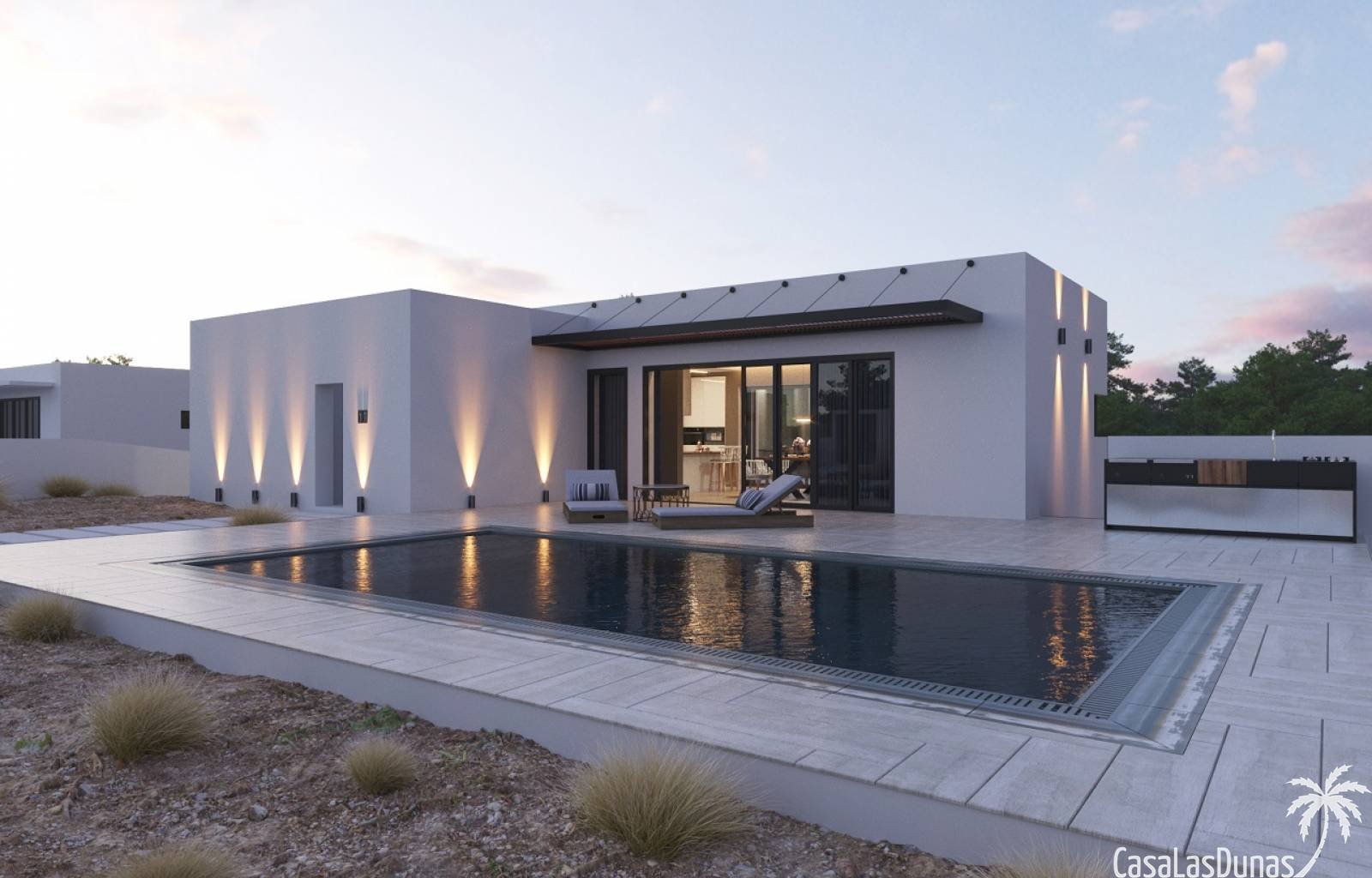  Dieses moderne Neubauprojekt befindet sich in einem wunderschönen Golfresort in Orihuela Costa. Die Villen verfügen über 3 Schlafzimmer, 3 Badezimmer