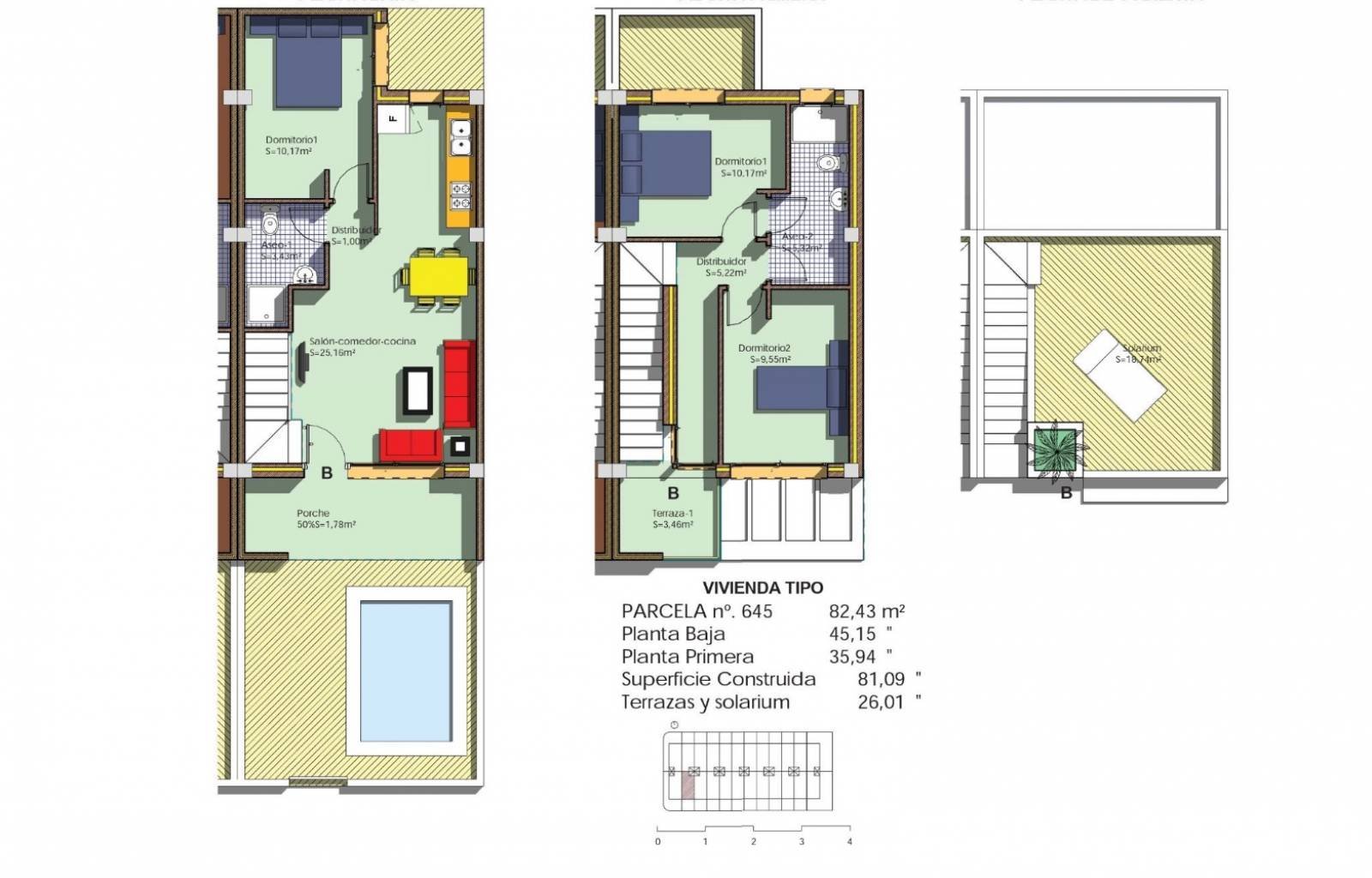  24 luxuriöse Stadthäuser bilden dieses Projekt, eine zeitgenössische Entwicklung in Villamartin, in der Nähe vieler Annehmlichkeiten. Die schönen Str
