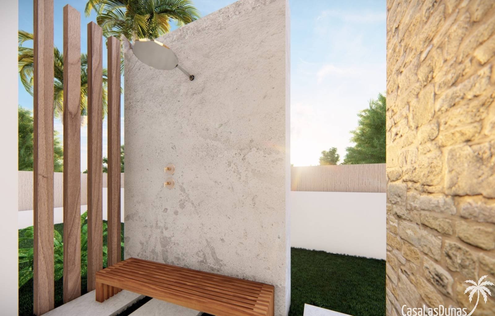  Dieses Projekt bietet fünf verschiedene Häuser, die gebaut wurden, um die spanische Sonne zu nutzen. Für Villen im Ibiza-Stil stehen drei Hauptmodell