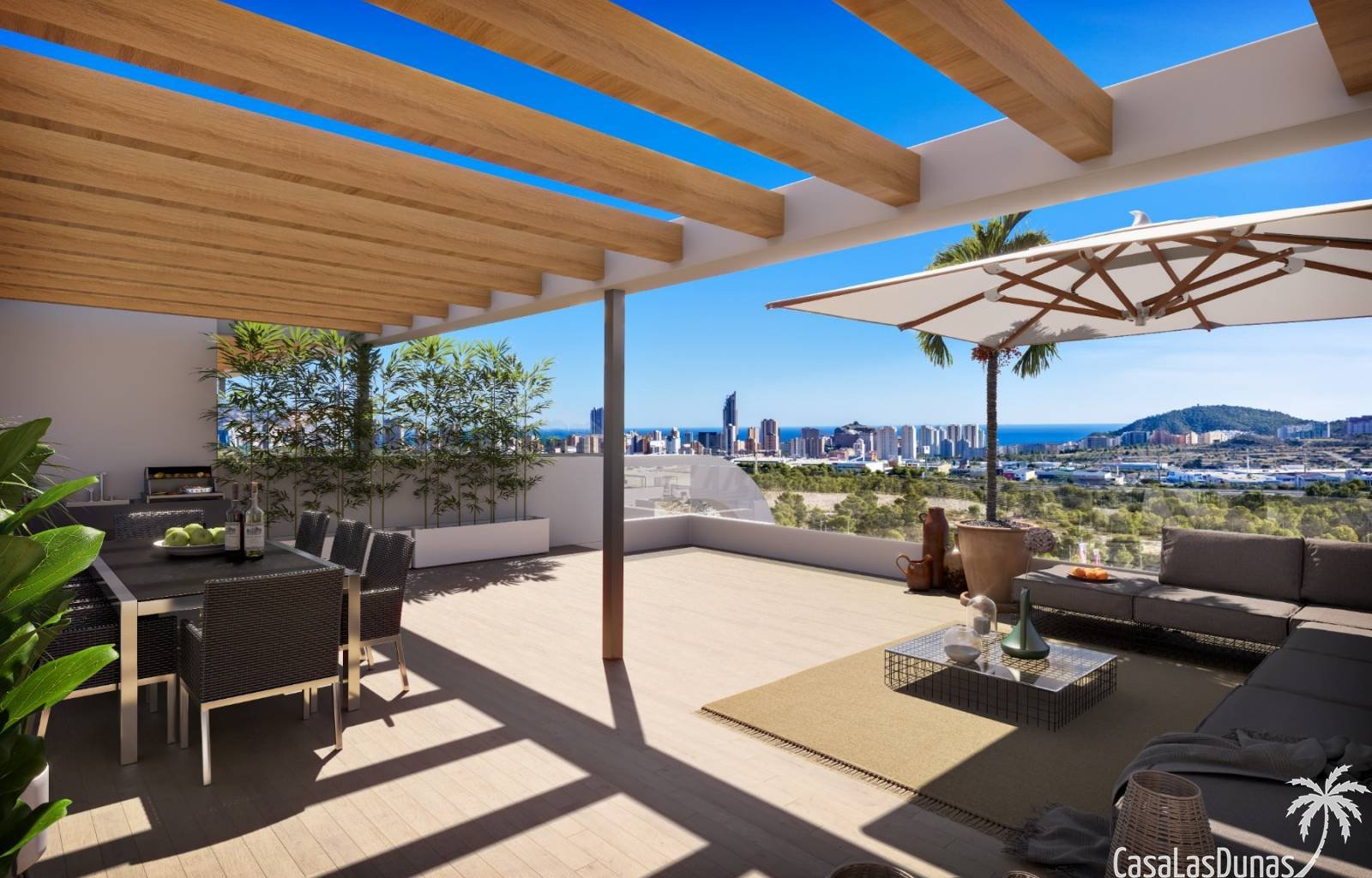  In der lebhaften Gegend von Finestrat, in der Nähe von Benidorm, befindet sich derzeit dieser fantastische Komplex im Bau. Es entstehen sehr geräumig