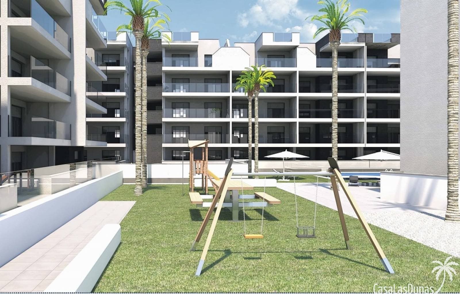  Dieser neue Komplex wird im Dorf Los Alcazares gebaut, nur 2,5 km von Mar Menor entfernt. Die Apartments sind sehr geräumig und verfügen über einen p