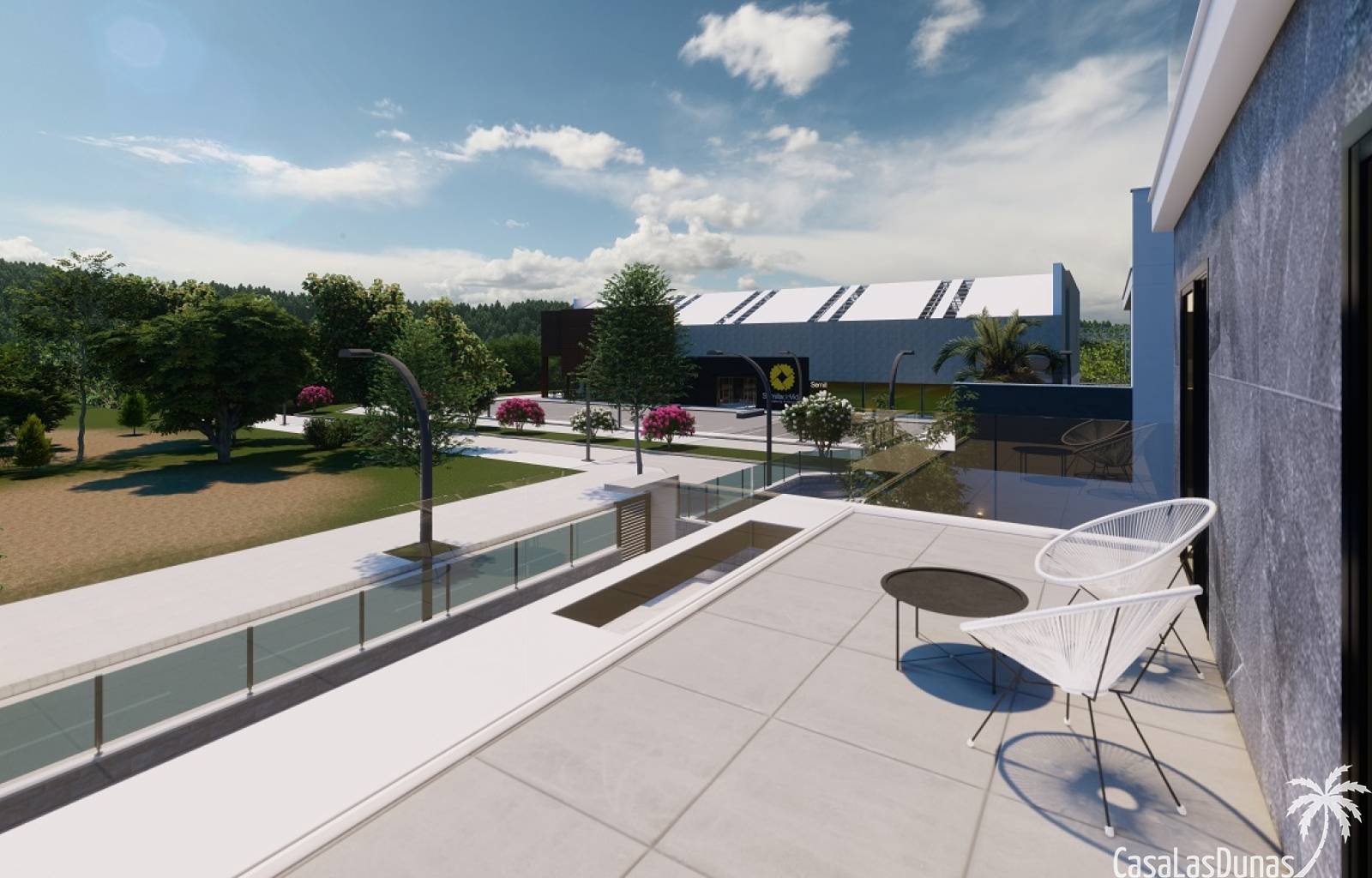  Diese Villen mit 3 Schlafzimmern, Solarium und Tiefgarage sowie privatem Swimmingpool befinden sich im geschäftigen Zentrum von Pilar de la Horadada 