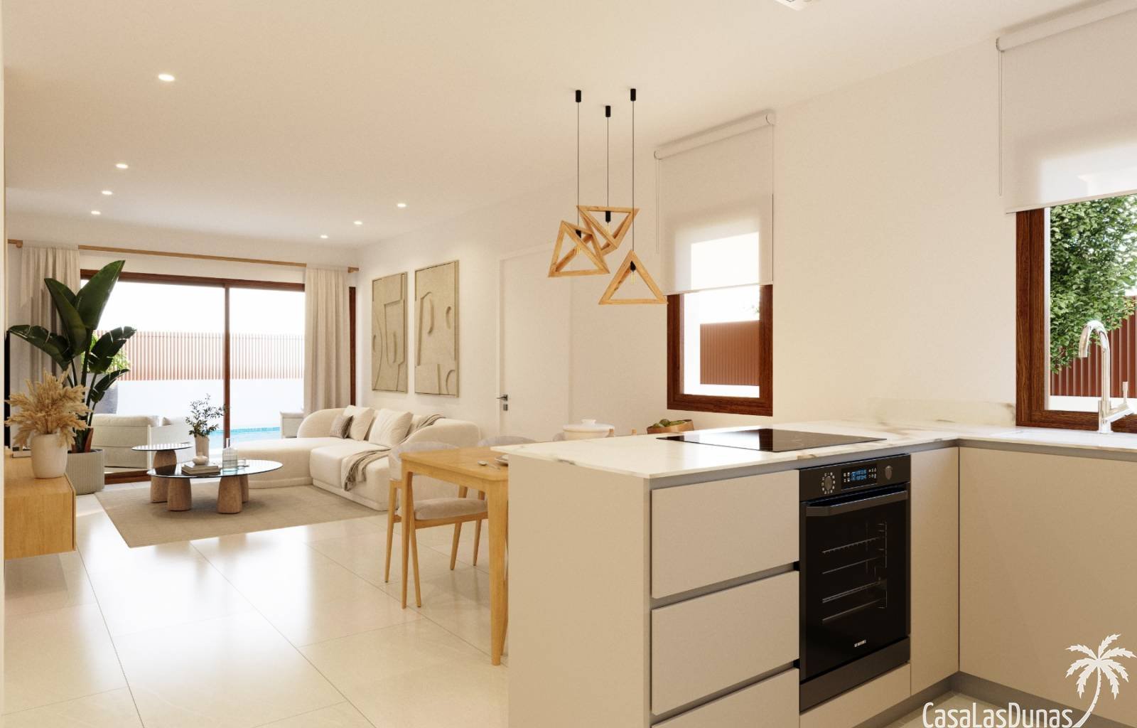 Im Vistabella Golf Resort wird derzeit an folgenden Neubauprojekten gearbeitet: einstöckige Reihenhäuser mit 2 Schlafzimmern (CLD-2916NB) und private