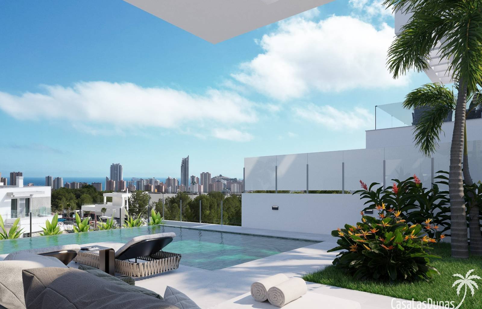 Wunderschöne freistehende Luxusvillen in der Nähe von Finestrat. Diese Villen sind von sehr hoher Qualität und haben ein modernes und elegantes Ersch