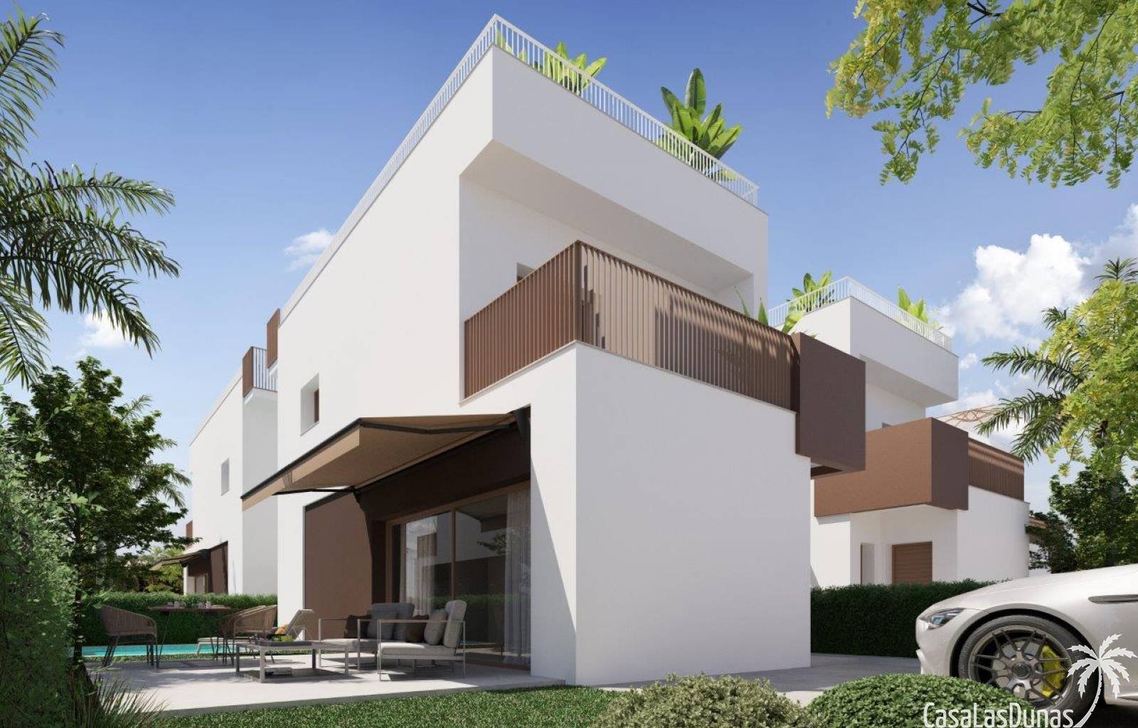 Nicht weit von den Sandstränden von La Marina - El Pinet entfernt finden wir diese schönen Einfamilienhäuser. Sie sind auf Grundstücken zwischen 217