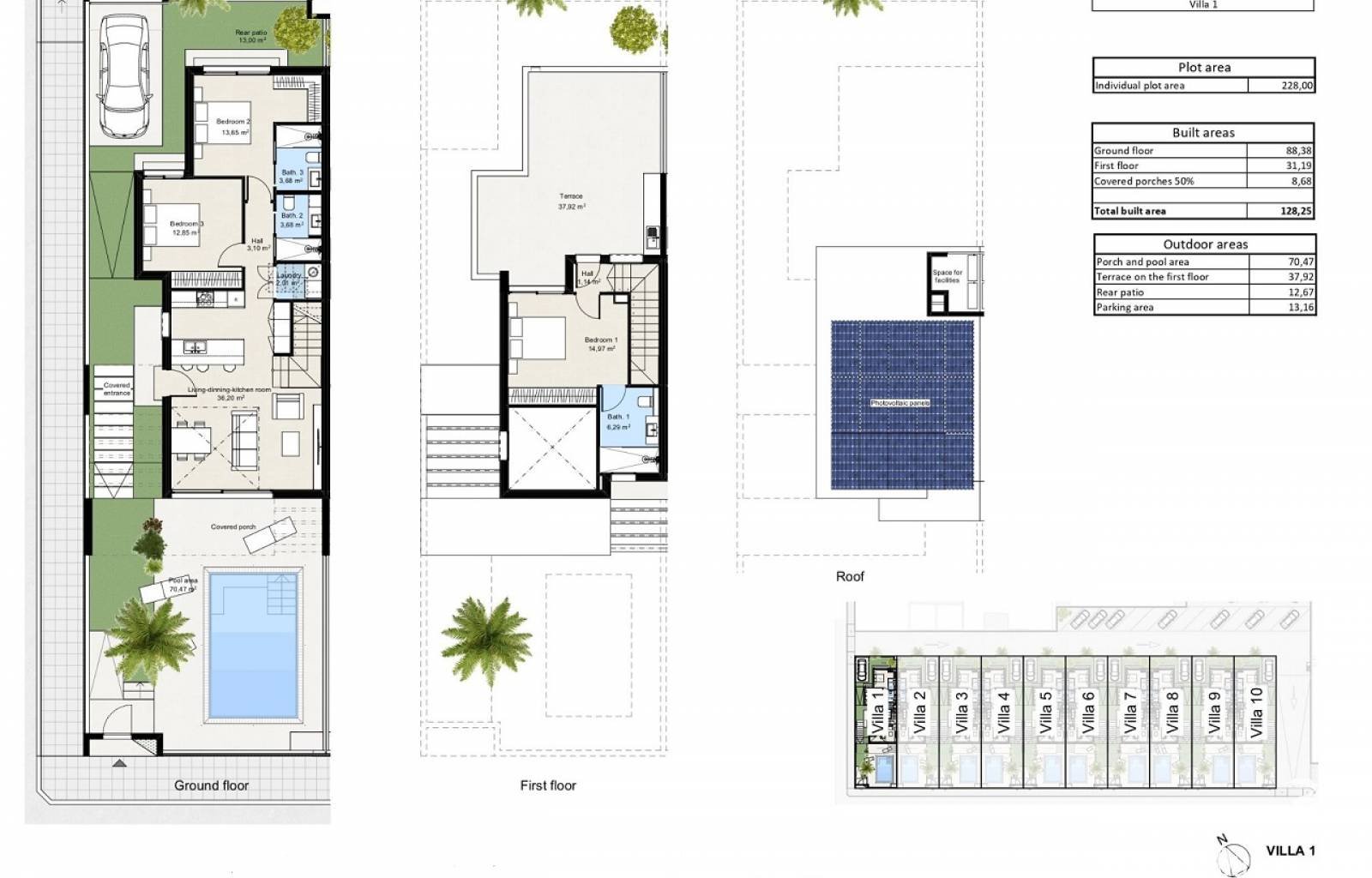 In diesem kleinen Fischerdorf am Mar Menor entstehen diese modernen und luxuriösen Villen. Diese modernen Villen mit 3 Schlafzimmern und 3 Badezimme