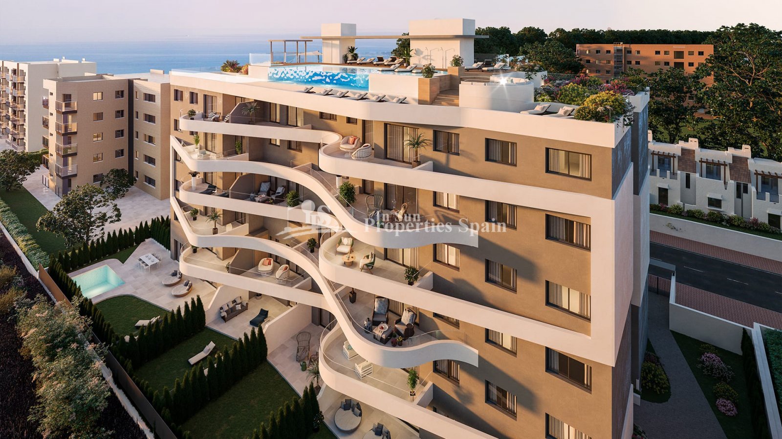  Ocean Dream ist eine Anlage mit exklusiv gestalteten Apartments in Punta Prima und nur 300 Meter vom Strand entfernt. Die Wohnanlage besteht aus 36 W