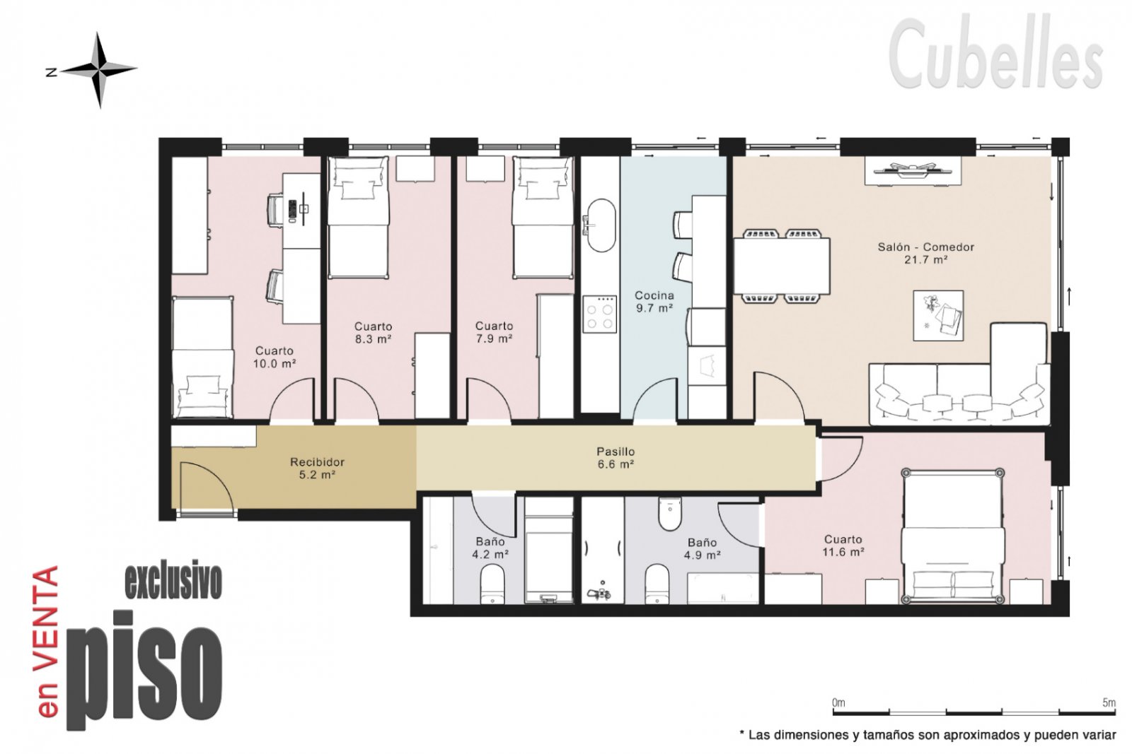 Einzigartige Erdgeschosswohnung in erster Linie mit Garten, Strandblick und Privatsphäre.
Diese Wohnung mit vier Schlafzimmern hat eine Fläche von 122