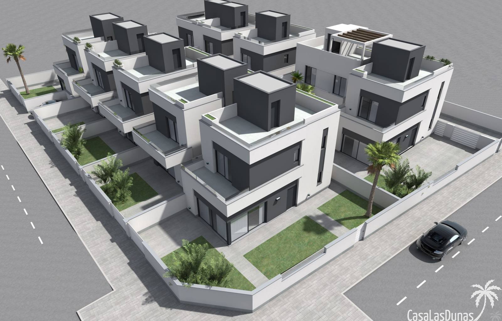  Diese 10 Villen befinden sich in der Nähe von Villamartin, in der Nähe eines Golfresorts und des berühmten Einkaufszentrums La Zenia Boulevard. Im Pr