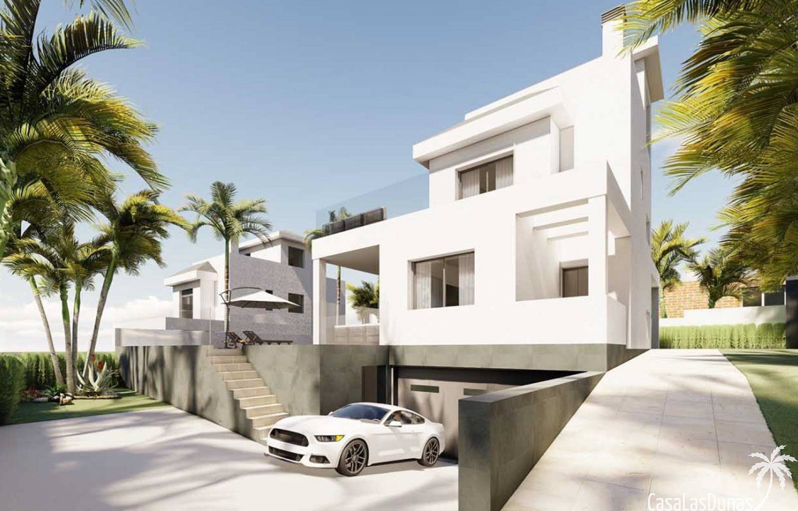  Diese schöne Neubauvilla befindet sich nur wenige Gehminuten vom Zentrum von Ciudad Quesada entfernt. Das Haus besteht aus 4 Schlafzimmern, 5 Bädern,