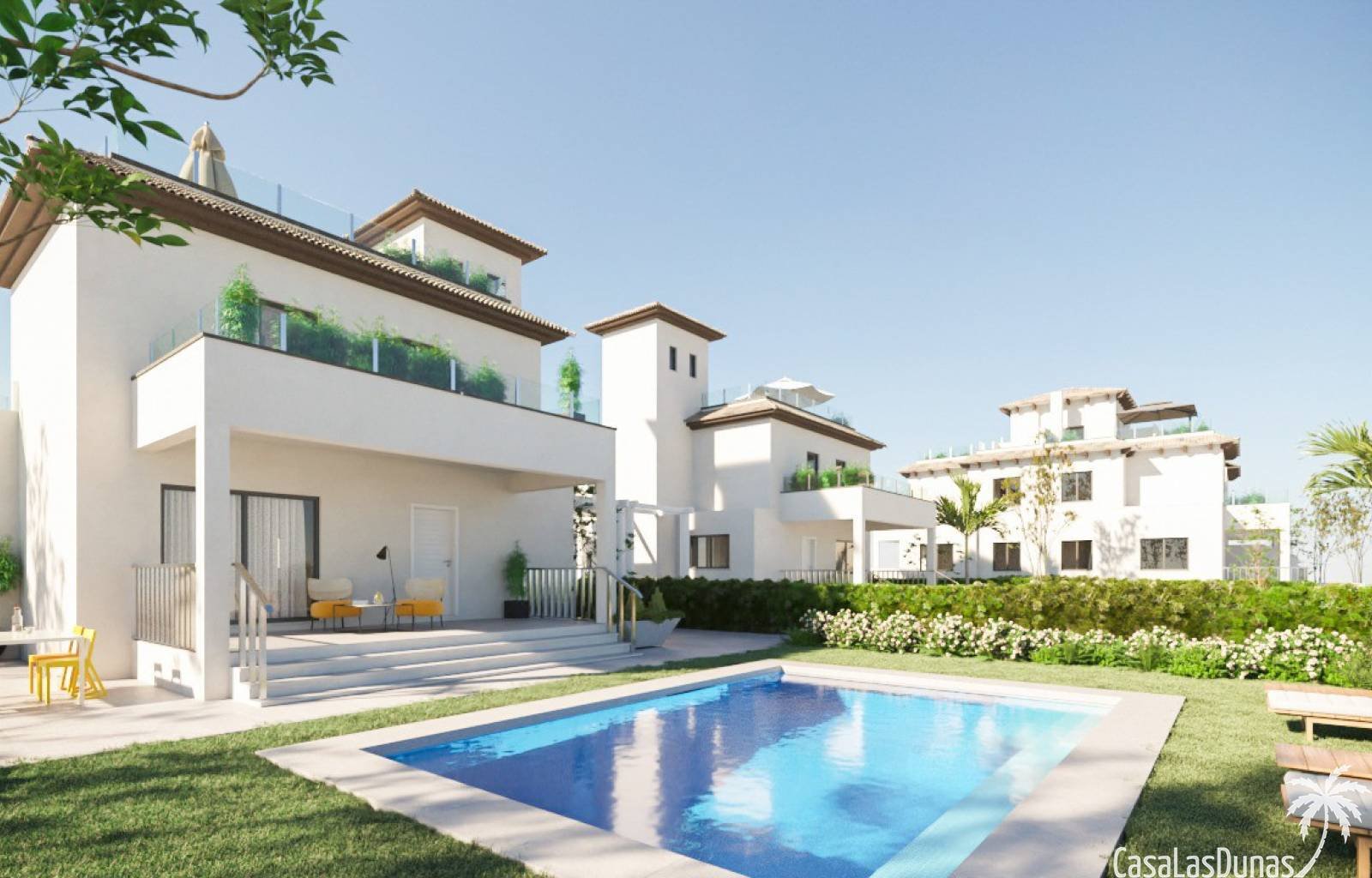  Wunderschönes Neubauprojekt in einer ruhigen Gegend von La Marina, nur wenige Meter von den herrlichen Dünen von El Pinet und dem Naturpark Santa Pol