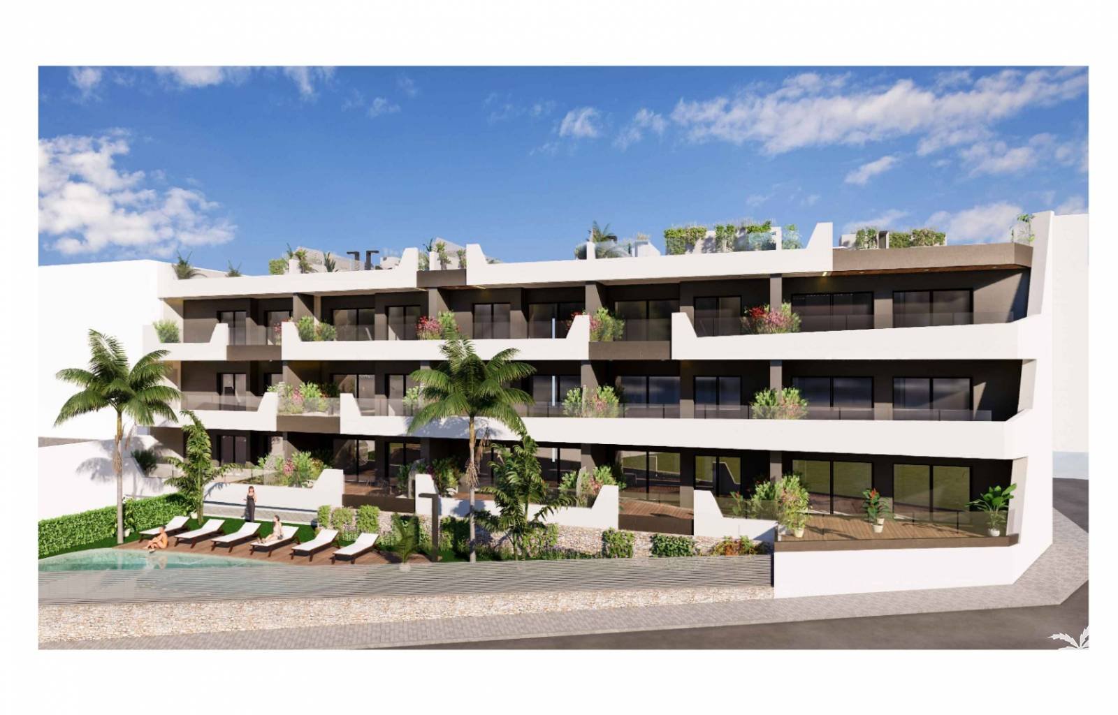  Neu erbauter, kleiner Luxusapartmentkomplex. Drei Etagen mit nur 5 Wohnungen pro Etage in Benijofar! Den tollen Ausblick bekommt ihr gratis dazu.
 Di