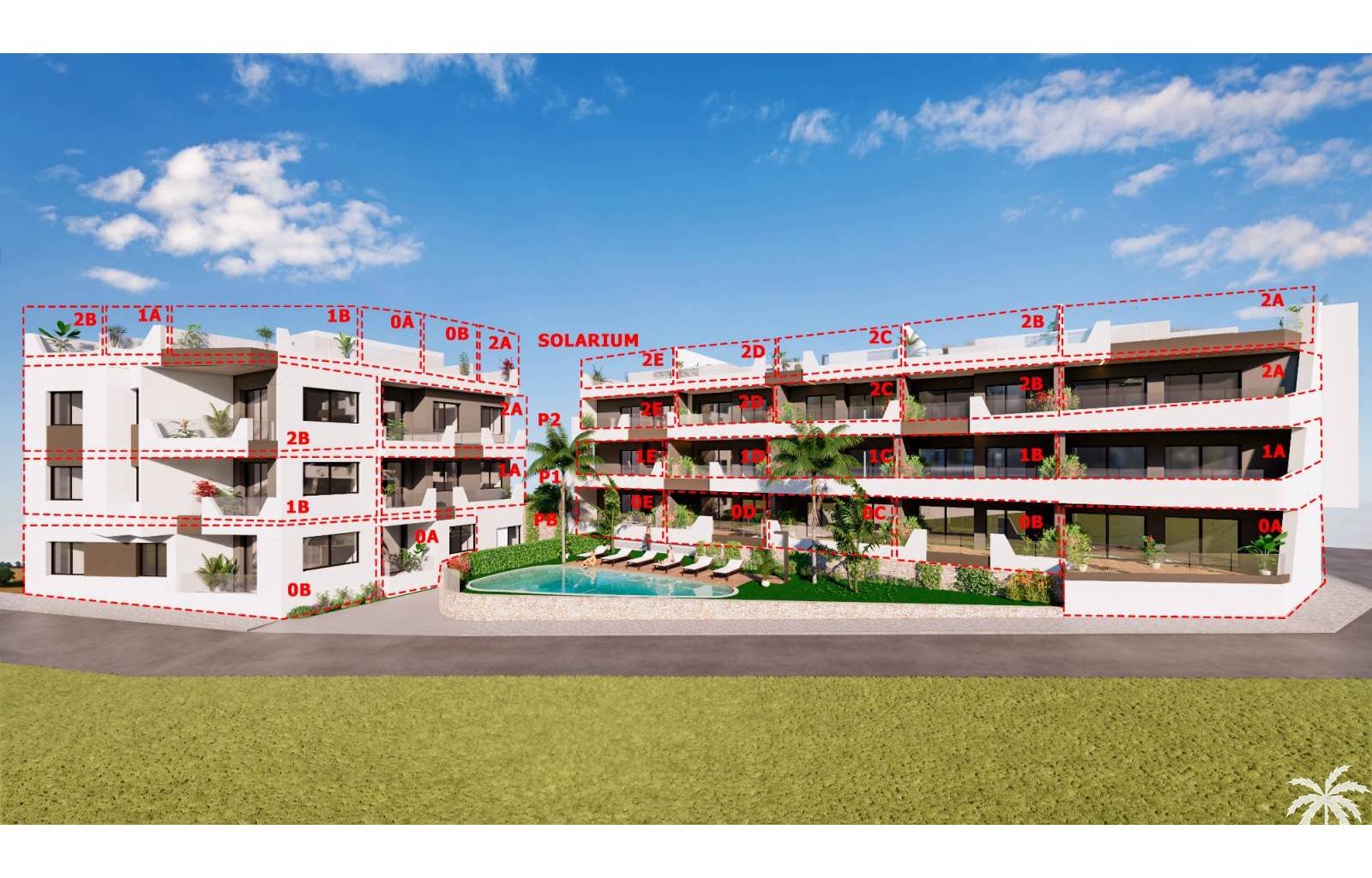  Dieser neue Komplex in der ruhigen Gegend von Benijofar besteht aus 2 Phasen und beide sind noch verfügbar. Dies ist Phase 2, ein Komplex mit 6 Apart