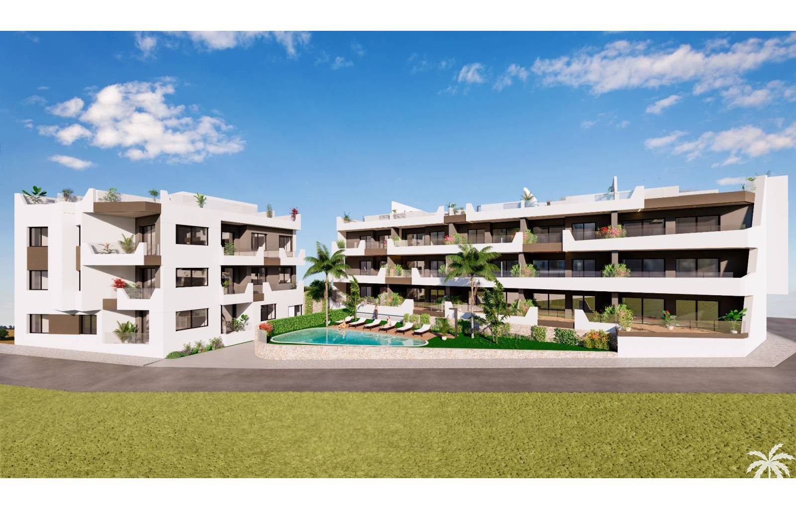  Dieser neue Komplex in der ruhigen Gegend von Benijofar besteht aus 15 Häusern, 5 pro Etage, mit 2 oder 3 Schlafzimmern und 2 Bädern. Die Penthäuser 