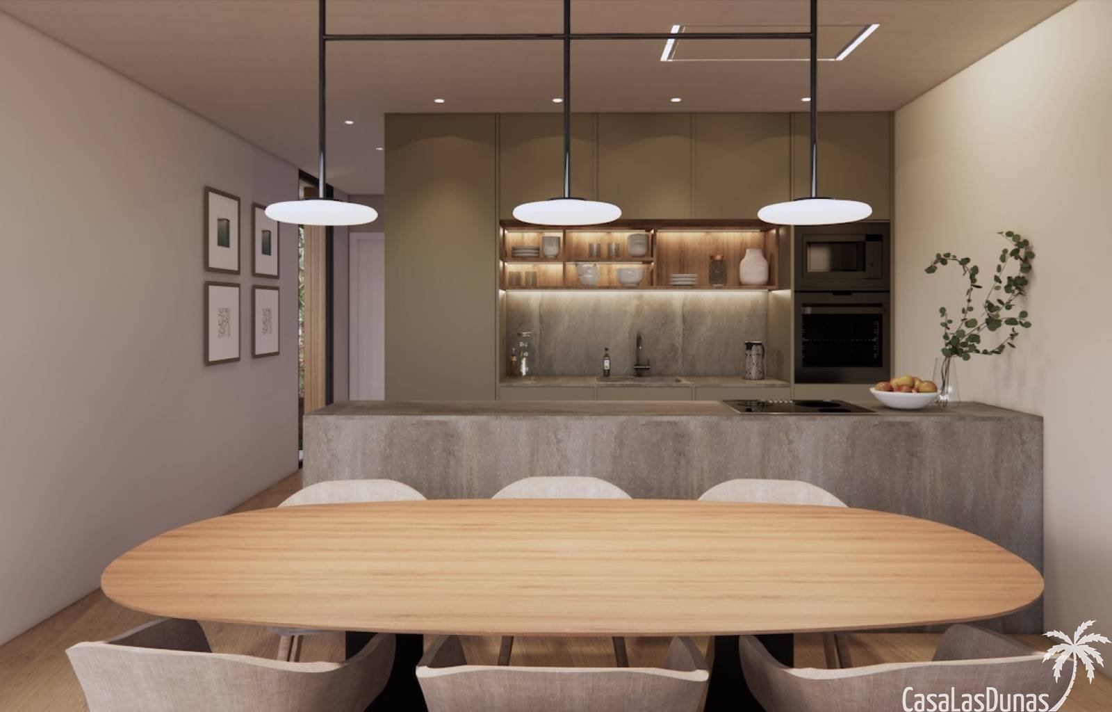  Die Luxusvillen in Torre de la Horadada liegen in Strandnähe. Diese modern aussehenden Villen haben zwei Etagen, drei Schlafzimmer und drei Badezimme