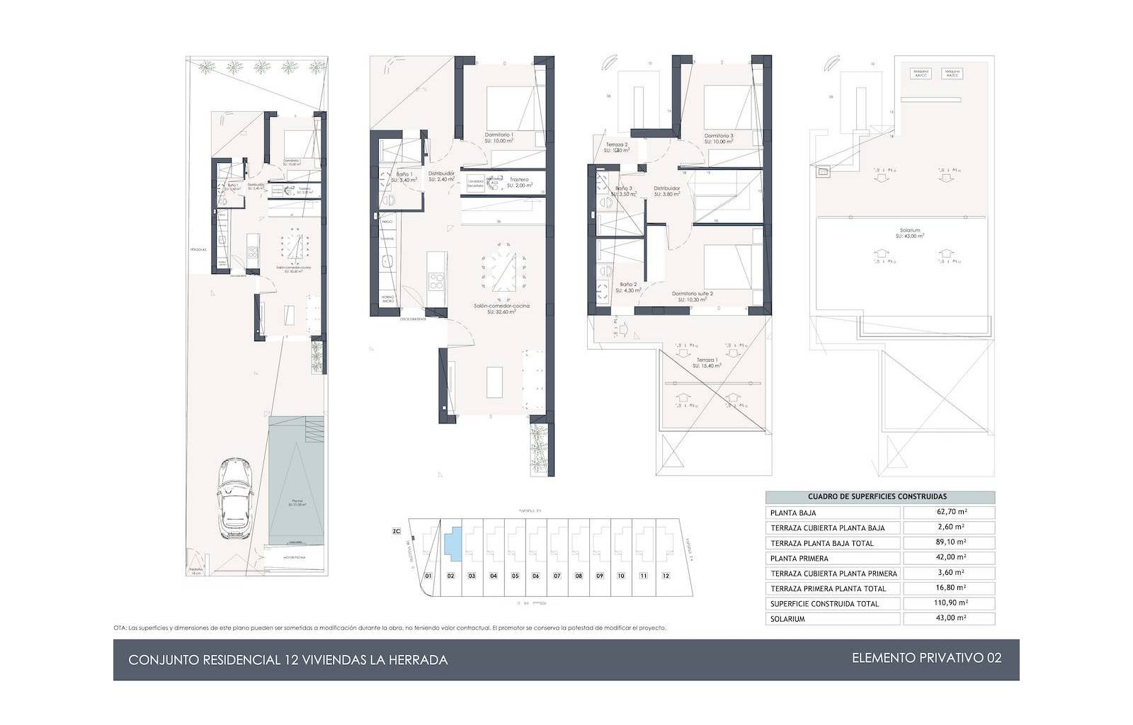  Ein großartiges neues Villenprojekt in La Herrada mit insgesamt 6 Luxusvillen. Alle Villen verfügen über 3 Schlafzimmer und 3 Badezimmer. Ein private
