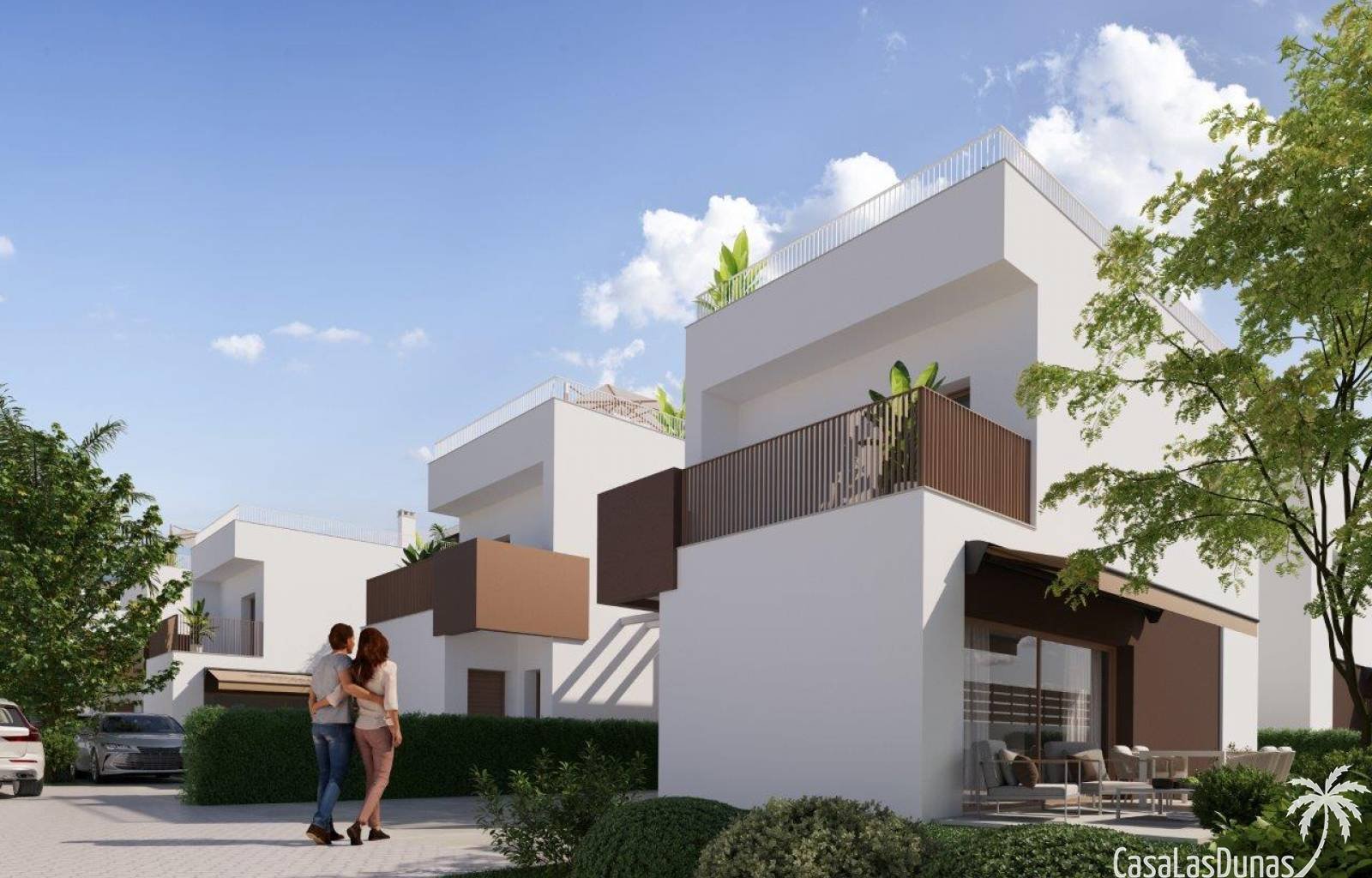  Nicht weit von den Sandstränden von La Marina - El Pinet entfernt finden wir diese schönen Einfamilienhäuser. Sie sind auf Grundstücken zwischen 217 