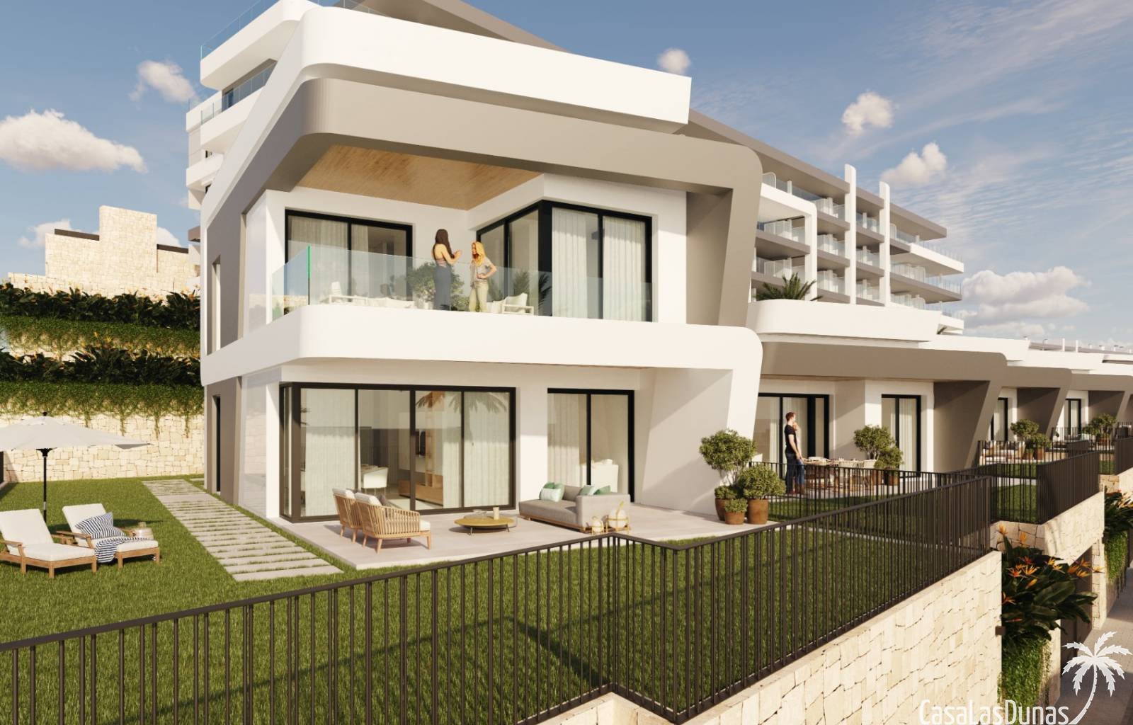  An der Costa Blanca Süd entsteht ein brandneuer Wohnkomplex mit Luxusapartments und -villen. In Phase 1 stehen noch Villen mit 2, 3 oder 4 Schlafzimm