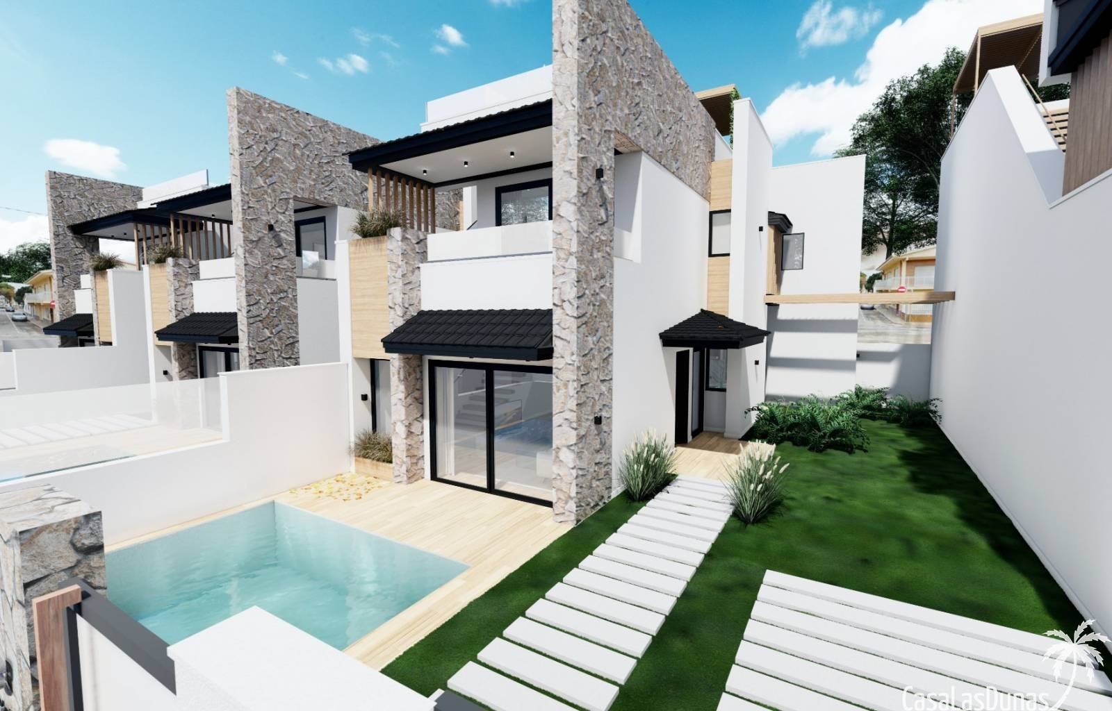  Diese wunderschönen, geräumigen Villen in San Pedro del Pinatar werden im Jahr 2024 fertiggestellt. Es handelt sich um geräumige Häuser mit 3 Schlafz