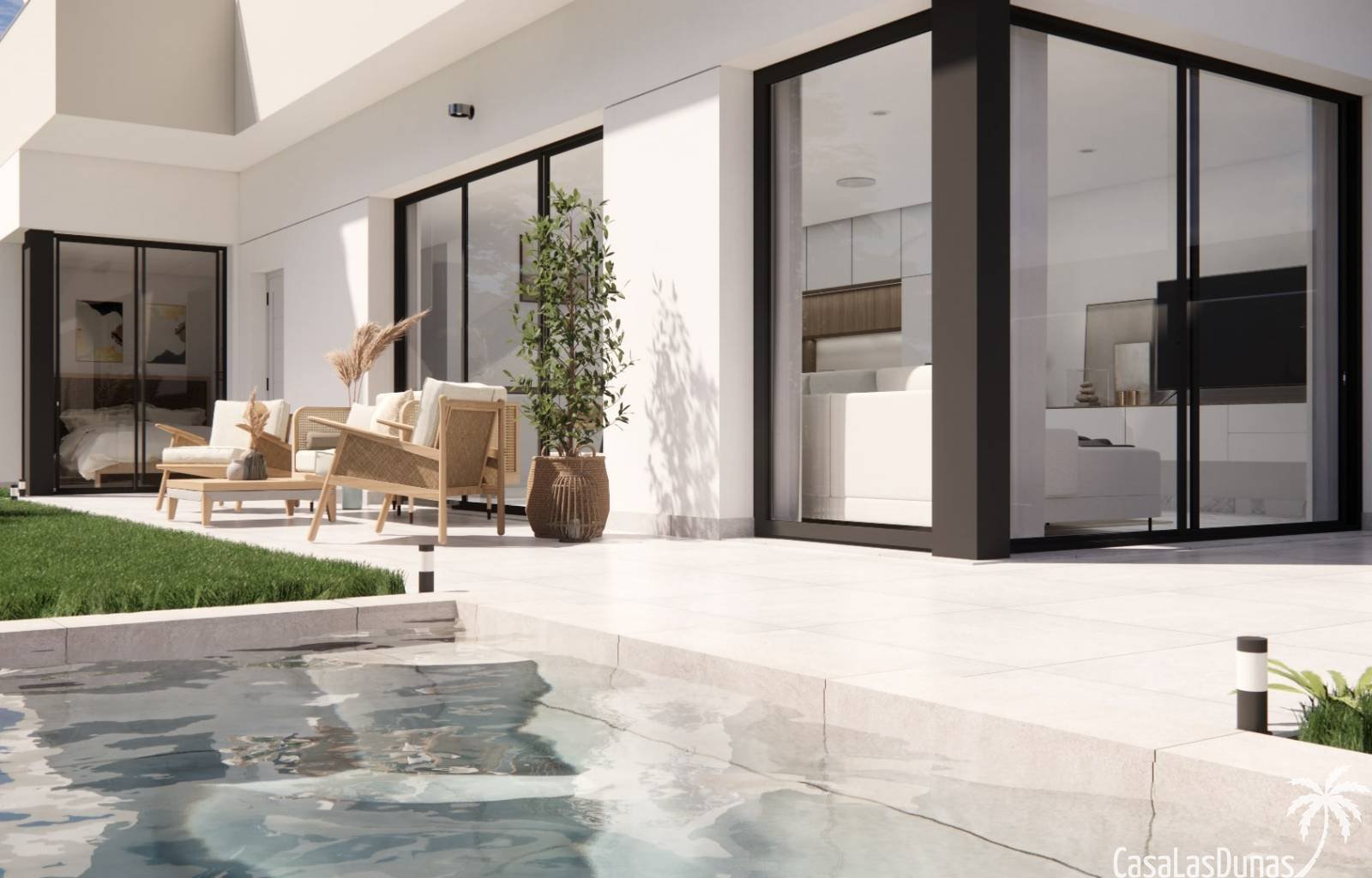  Wunderschöne neue Villen in der Urbanisation La Herrada in Los Montesinos. Die Häuser verfügen über 3 Schlafzimmer, 2 Badezimmer und ein Gäste-WC. Di