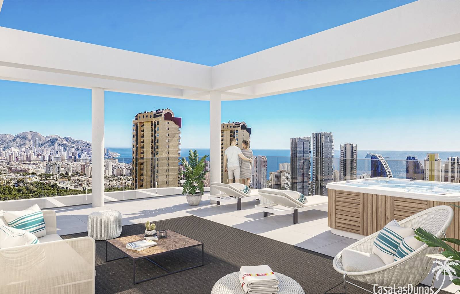  Dieser Wohnturm in Benidorm verfügt über nicht weniger als 108 Wohneinheiten. Es gibt Häuser mit 2 oder 3 Schlafzimmern und 1 Penthouse mit 4 Schlafz