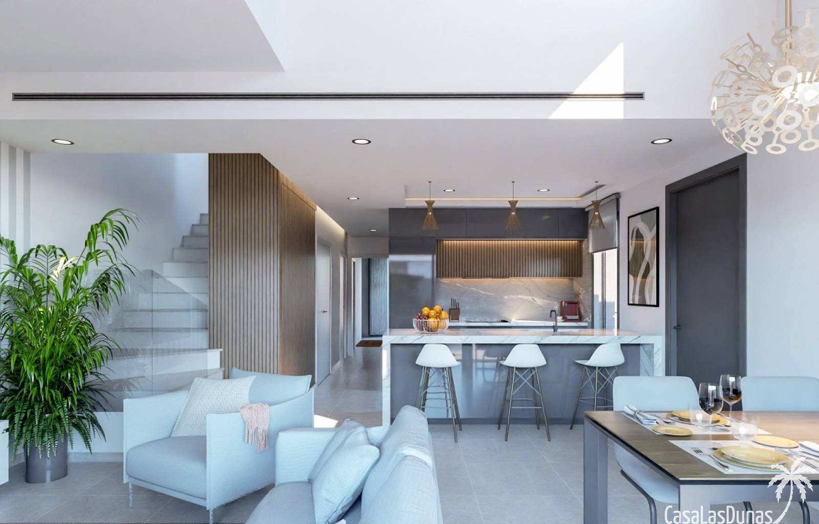  
In diesem kleinen Fischerdorf am Mar Menor entstehen diese modernen und luxuriösen Villen. Diese modernen Villen mit 3 Schlafzimmern und 3 Badezimme