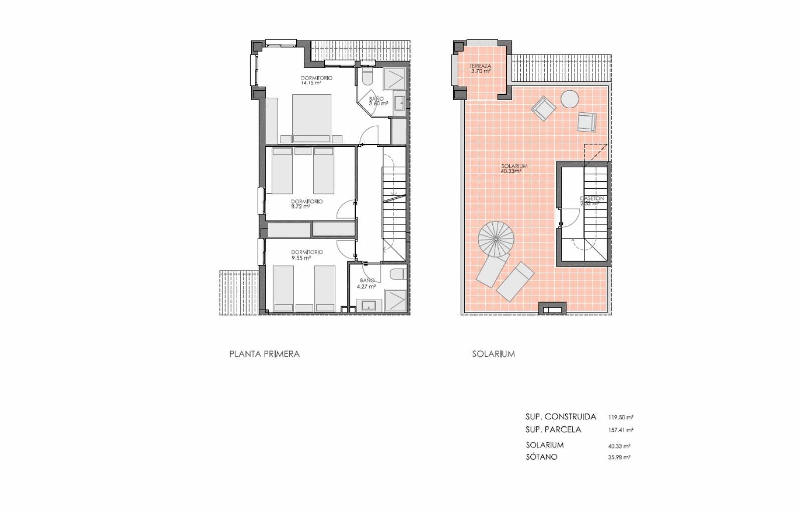  In dem relativ unbekannten Dorf Bigastro werden diese neuen Doppelhaushälften gebaut. Die geräumigen Häuser verfügen über nicht weniger als 4 Schlafz