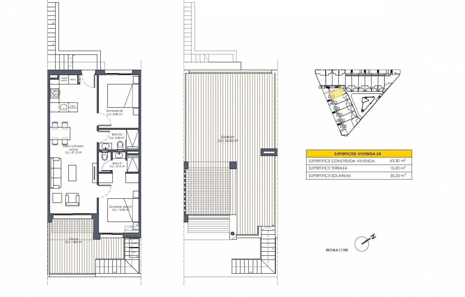  Diese wunderschönen modernen Apartments werden derzeit im charmanten spanischen Dorf San Fulgencio gebaut. Zur Auswahl stehen zwei Modelle: Erdgescho