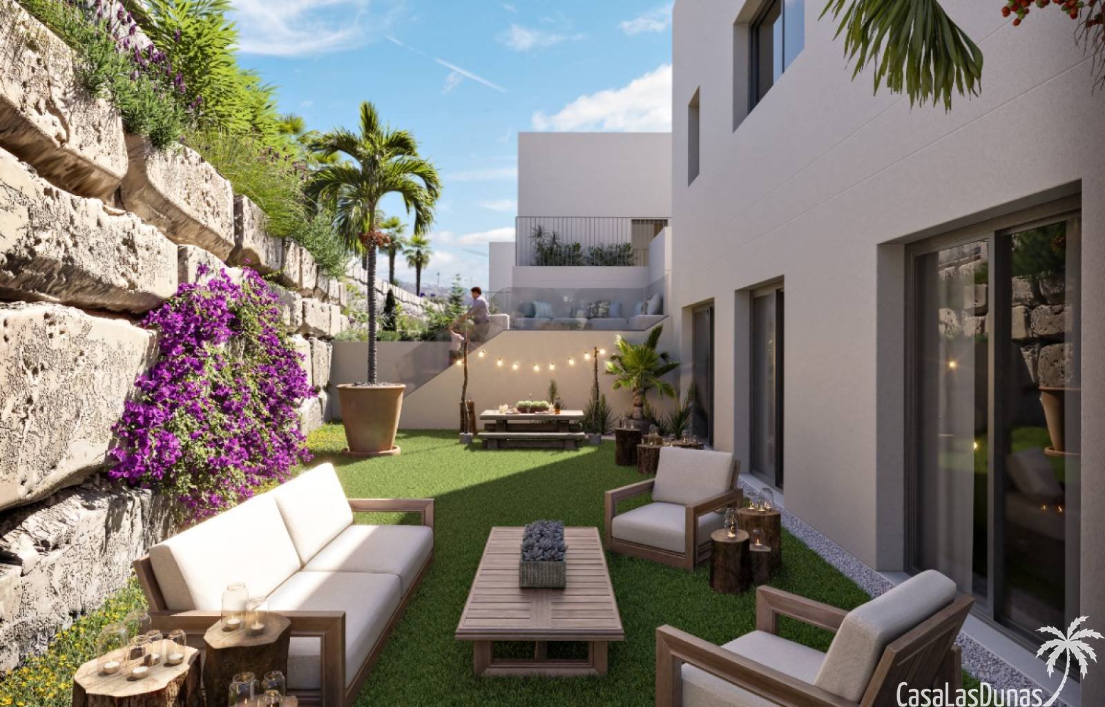  In der lebhaften Gegend von Finestrat, in der Nähe von Benidorm, befindet sich derzeit dieser fantastische Komplex im Bau. Neben Wohnungen sind auch 