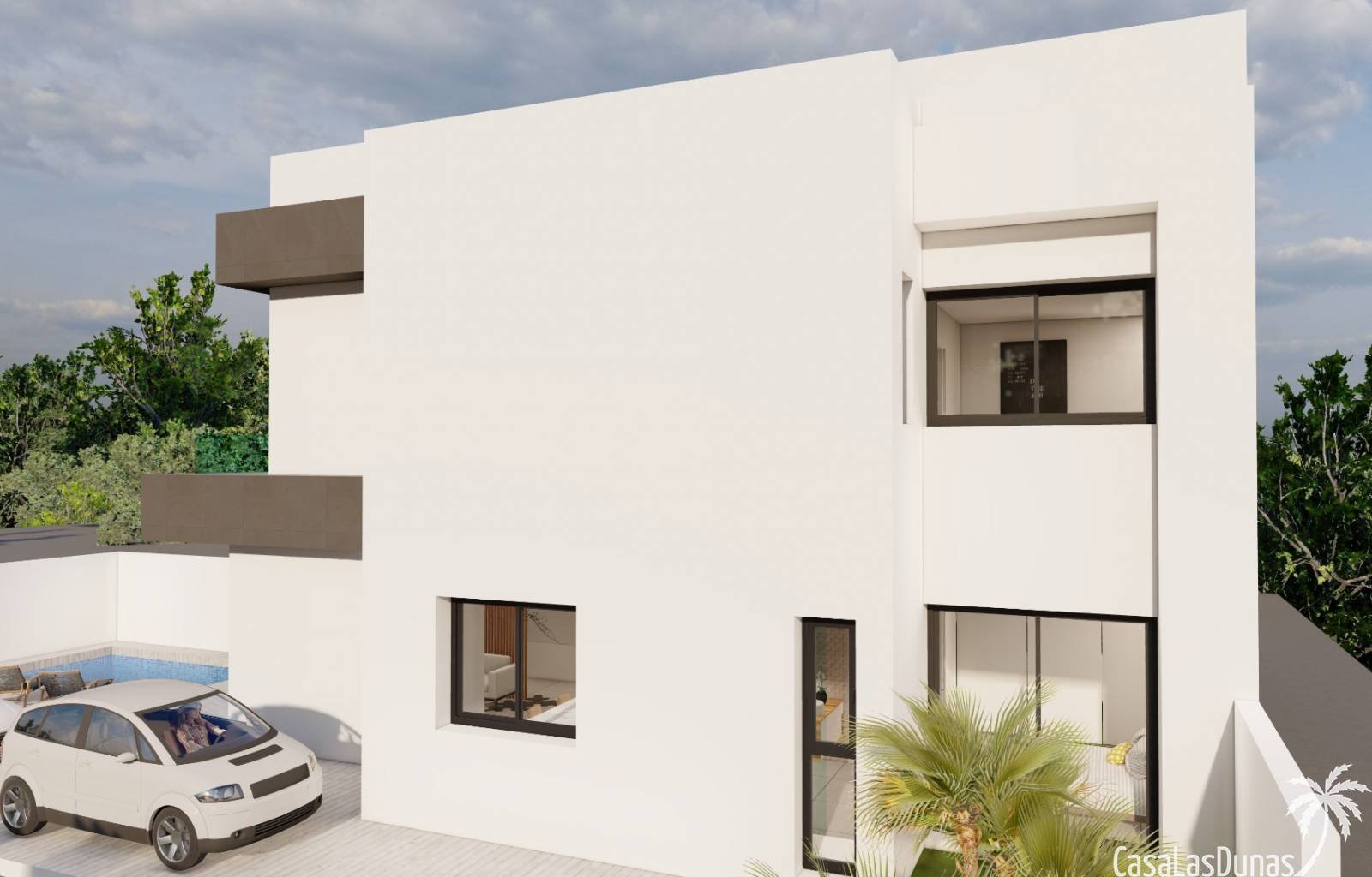  Dieses neue Projekt wird 5 einzelne Villen mit jeweils 3 Schlafzimmern und 3 Bädern umfassen. Das Haus erstreckt sich über zwei Etagen, wobei sich ei