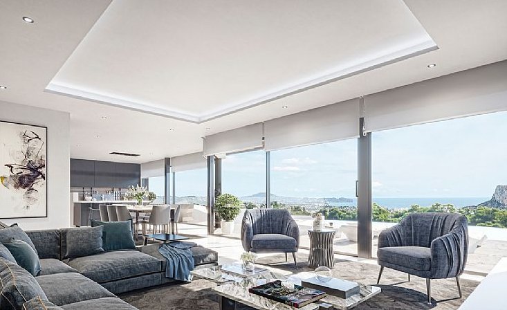  In der schönen Ortschaft Calpe gelegen, bieten diese exklusiven Villen eine privilegierte Umgebung mit Meerblick. Mit nur zwei verfügbaren Immobilien