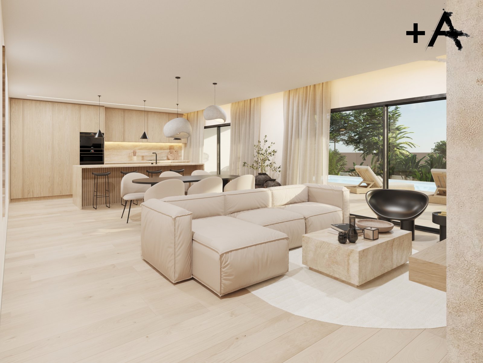  In der charmanten Stadt Polop gelegen, bietet diese exklusive Sammlung freistehender Häuser eine privilegierte Umgebung mit Meerblick. Mit nur drei v