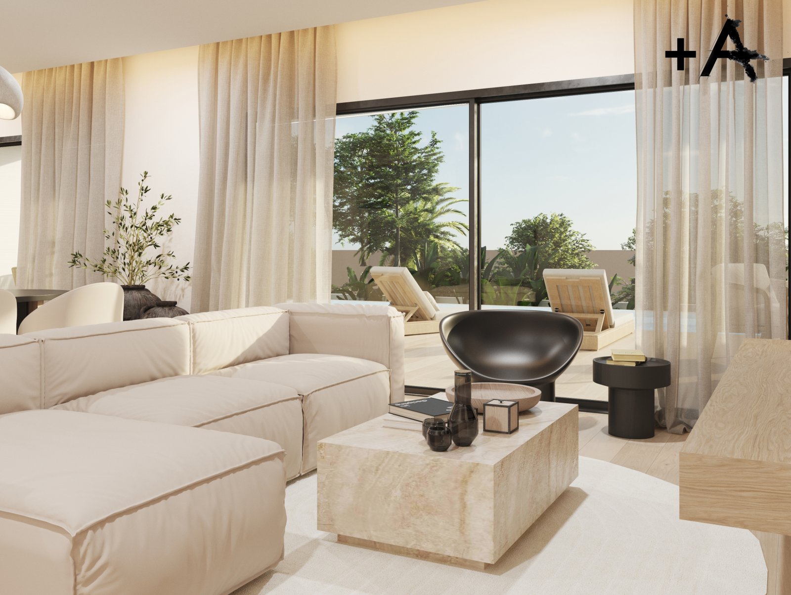  In der charmanten Stadt Polop gelegen, bietet diese exklusive Sammlung freistehender Häuser eine privilegierte Umgebung mit Meerblick. Mit nur drei v