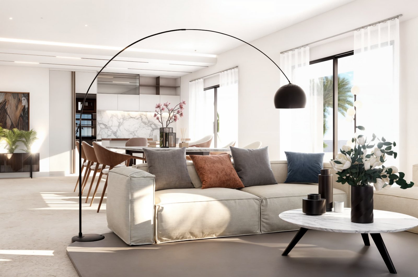  In der charmanten Stadt Finestrat gelegen, bietet diese exklusive Sammlung von sechs unabhängigen Häusern eine privilegierte Umgebung mit Meerblick. 