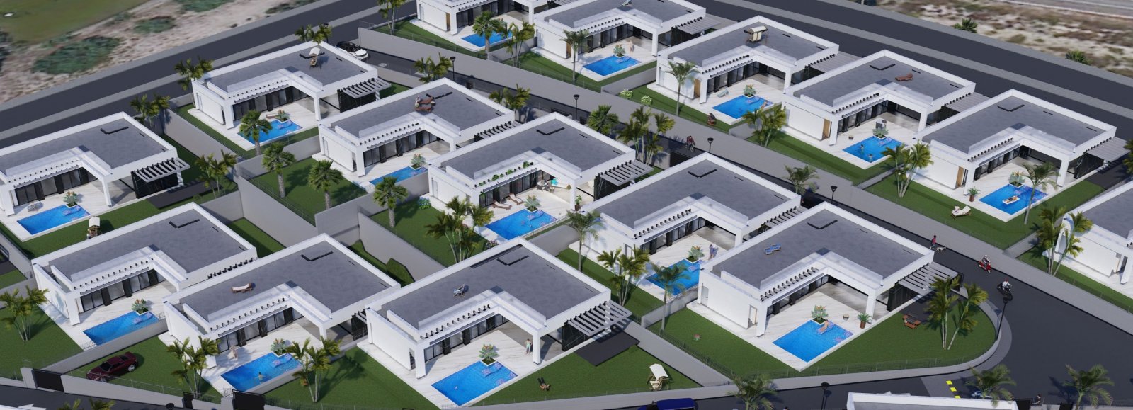  In der charmanten Ortschaft Algorfa gelegen, bietet diese exklusive Sammlung von 44 freistehenden Häusern eine privilegierte Umgebung für diejenigen,