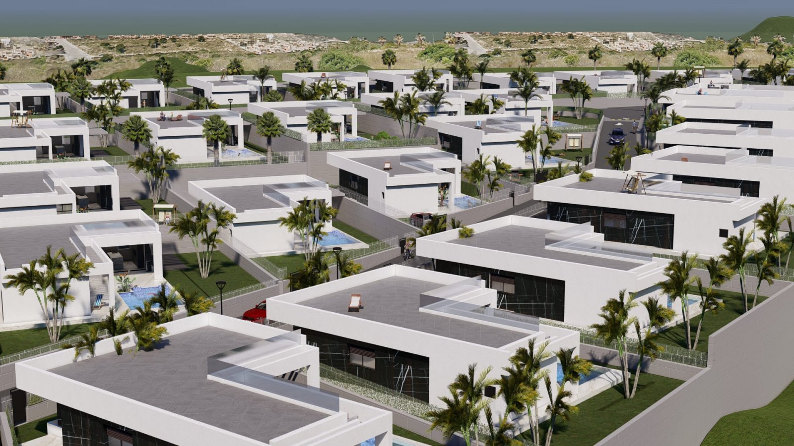  In der charmanten Ortschaft Algorfa gelegen, bietet diese exklusive Sammlung von 44 freistehenden Häusern eine privilegierte Umgebung für diejenigen,