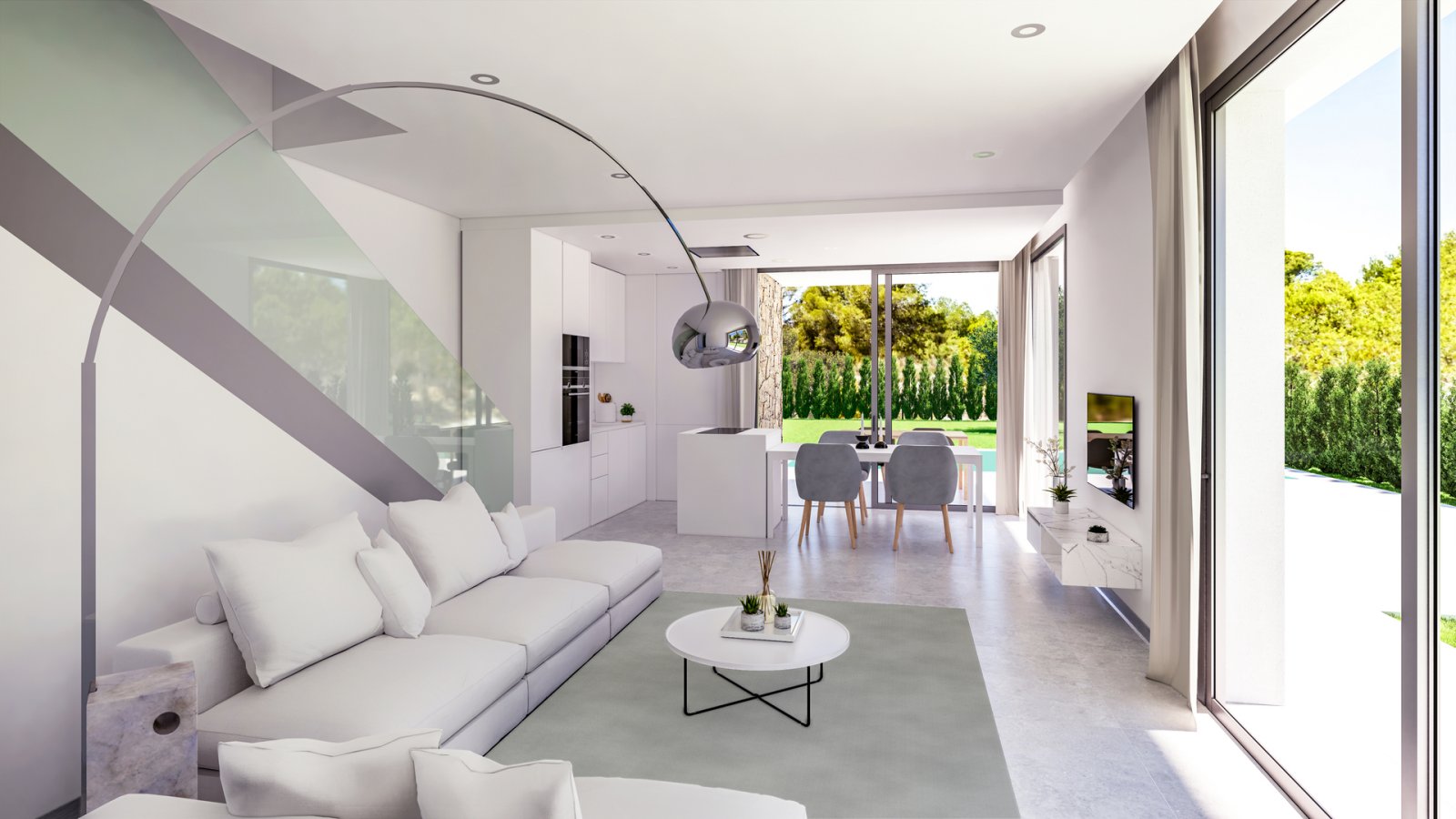  In der charmanten Ortschaft Finestrat gelegen, bietet diese exklusive Sammlung von fünf freistehenden Häusern eine idyllische Umgebung mit Meerblick.