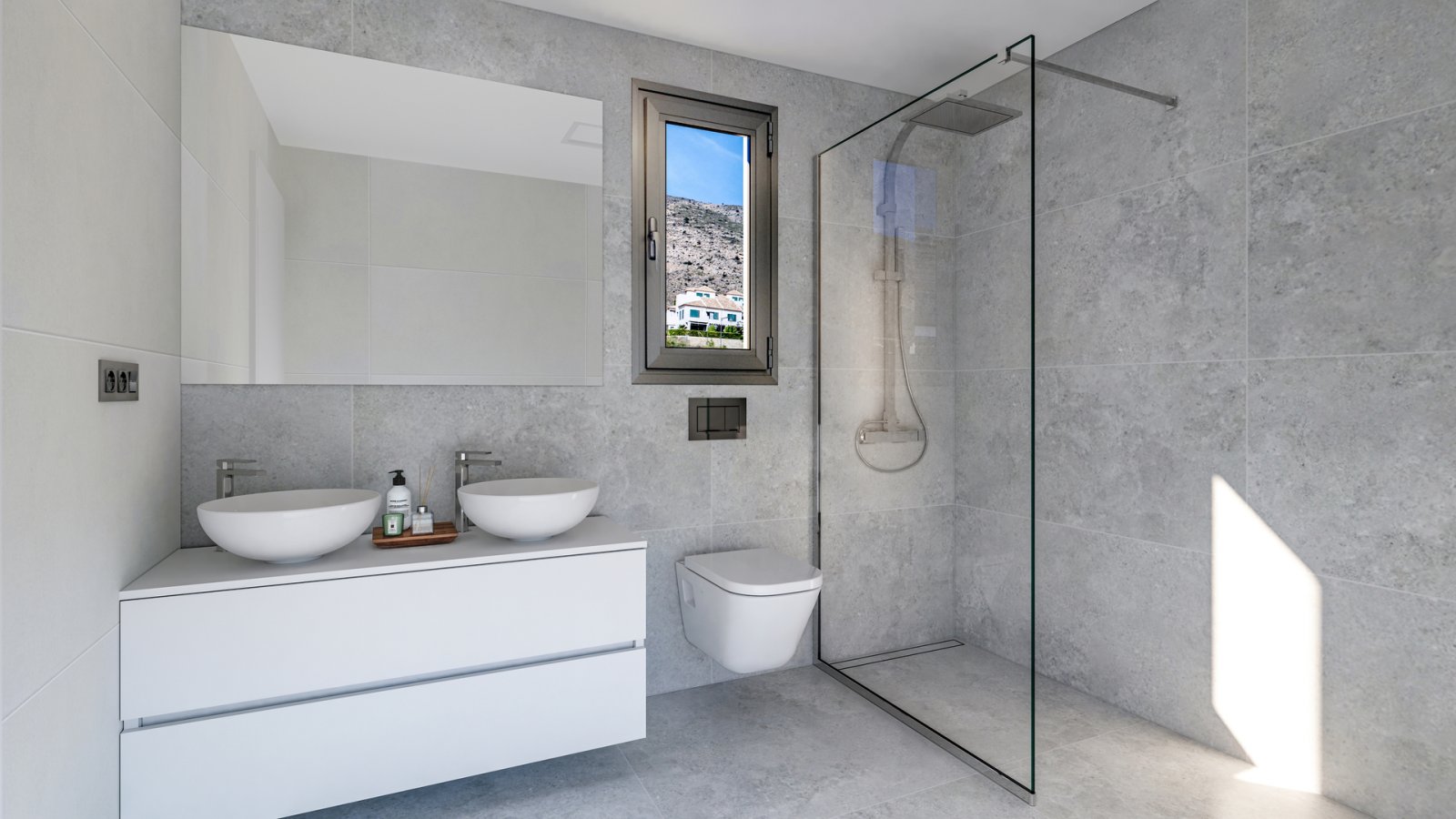  In der charmanten Ortschaft Finestrat gelegen, bietet diese exklusive Sammlung von fünf freistehenden Häusern eine idyllische Umgebung mit Meerblick.