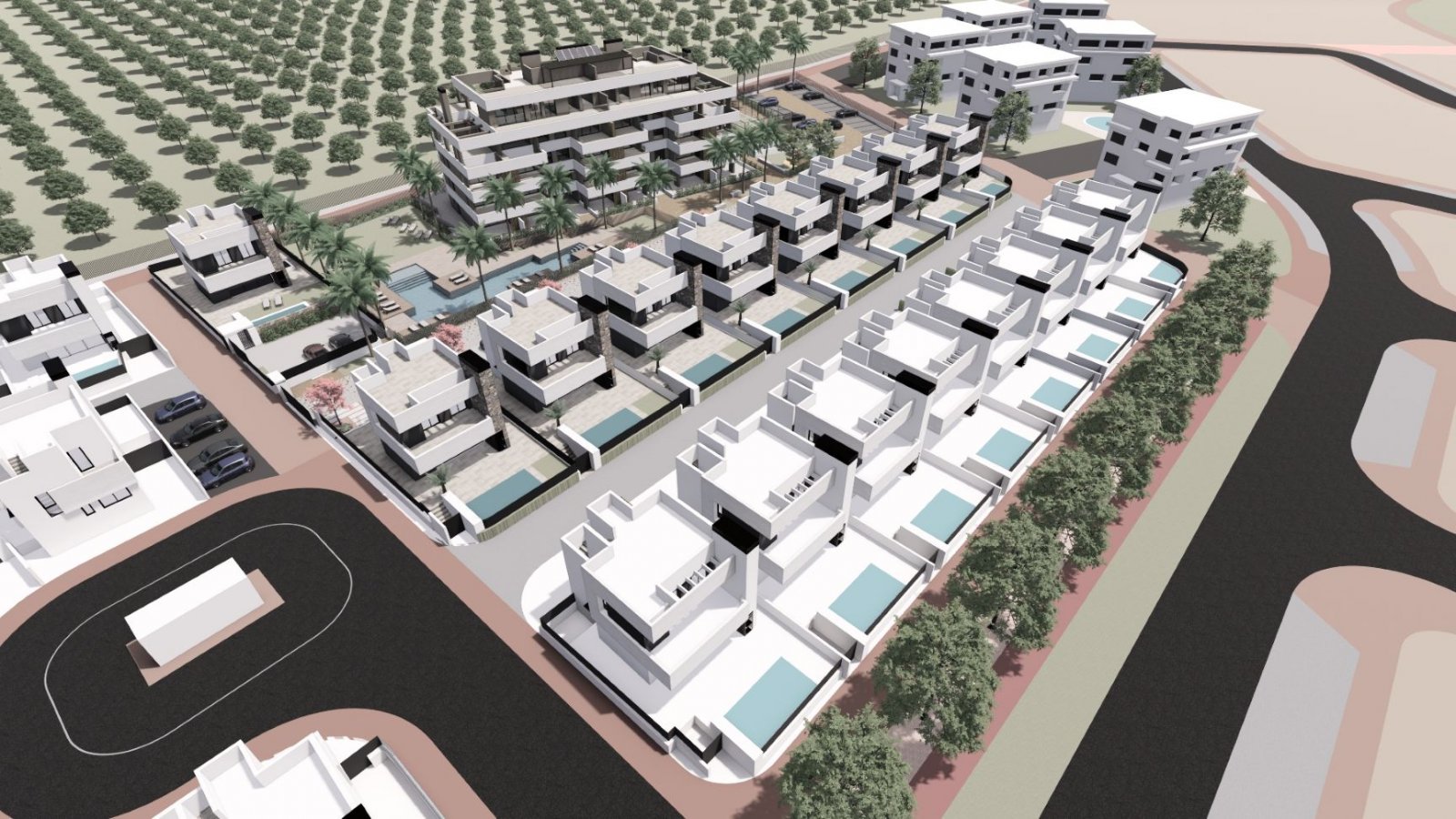  In der charmanten Ortschaft Torre-Pacheco gelegen, bietet diese Wohnanlage eine Vielzahl von Wohnmöglichkeiten, die sich an unterschiedliche Bedürfni