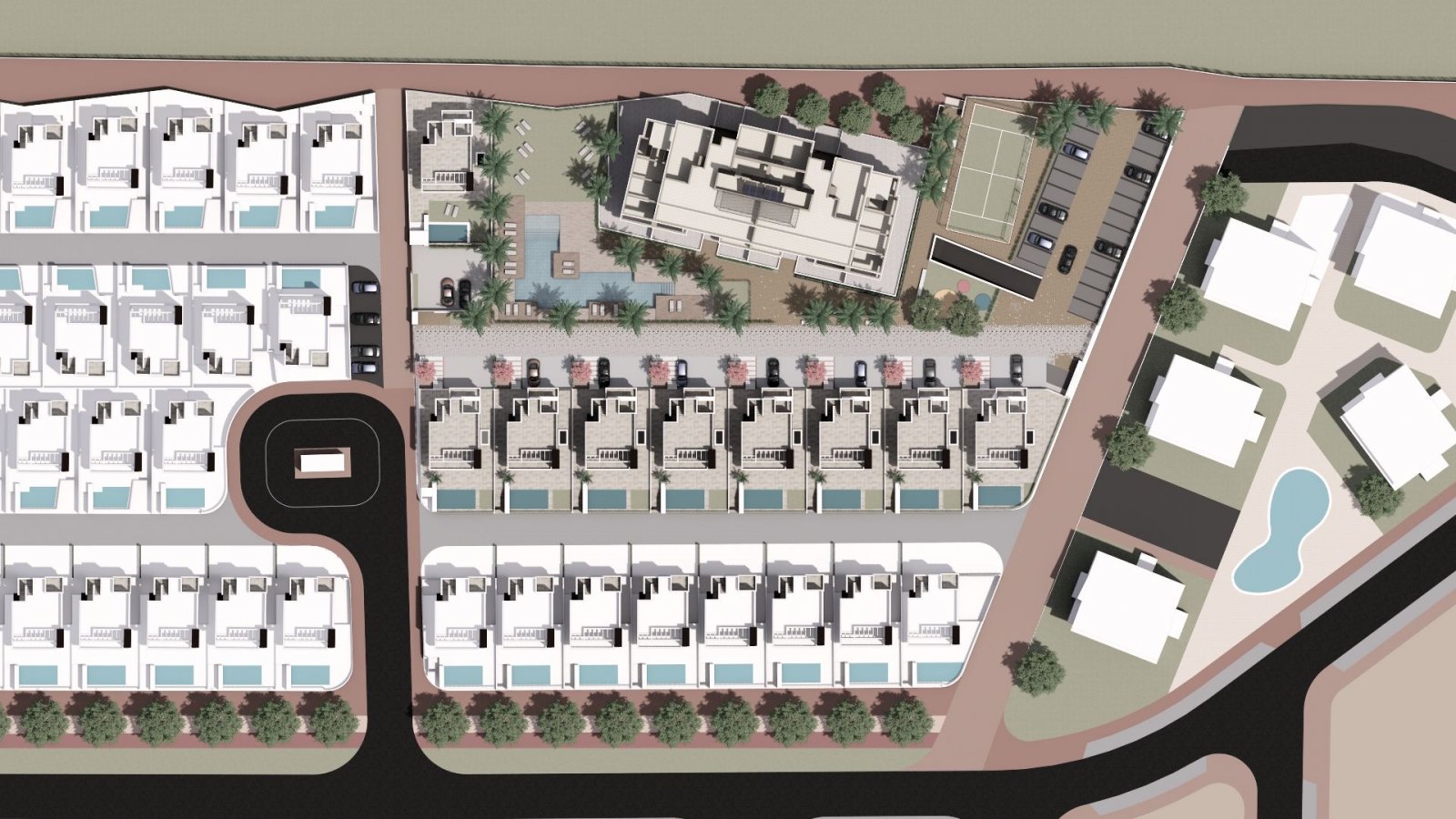  In der charmanten Ortschaft Torre-Pacheco gelegen, bietet diese Wohnanlage eine Vielzahl von Wohnmöglichkeiten, die sich an unterschiedliche Bedürfni