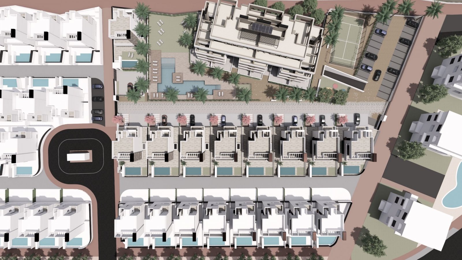  In der charmanten Ortschaft Torre-Pacheco gelegen, bietet diese Wohnanlage eine Vielzahl von Wohnmöglichkeiten, die sich an unterschiedliche Bedürfni