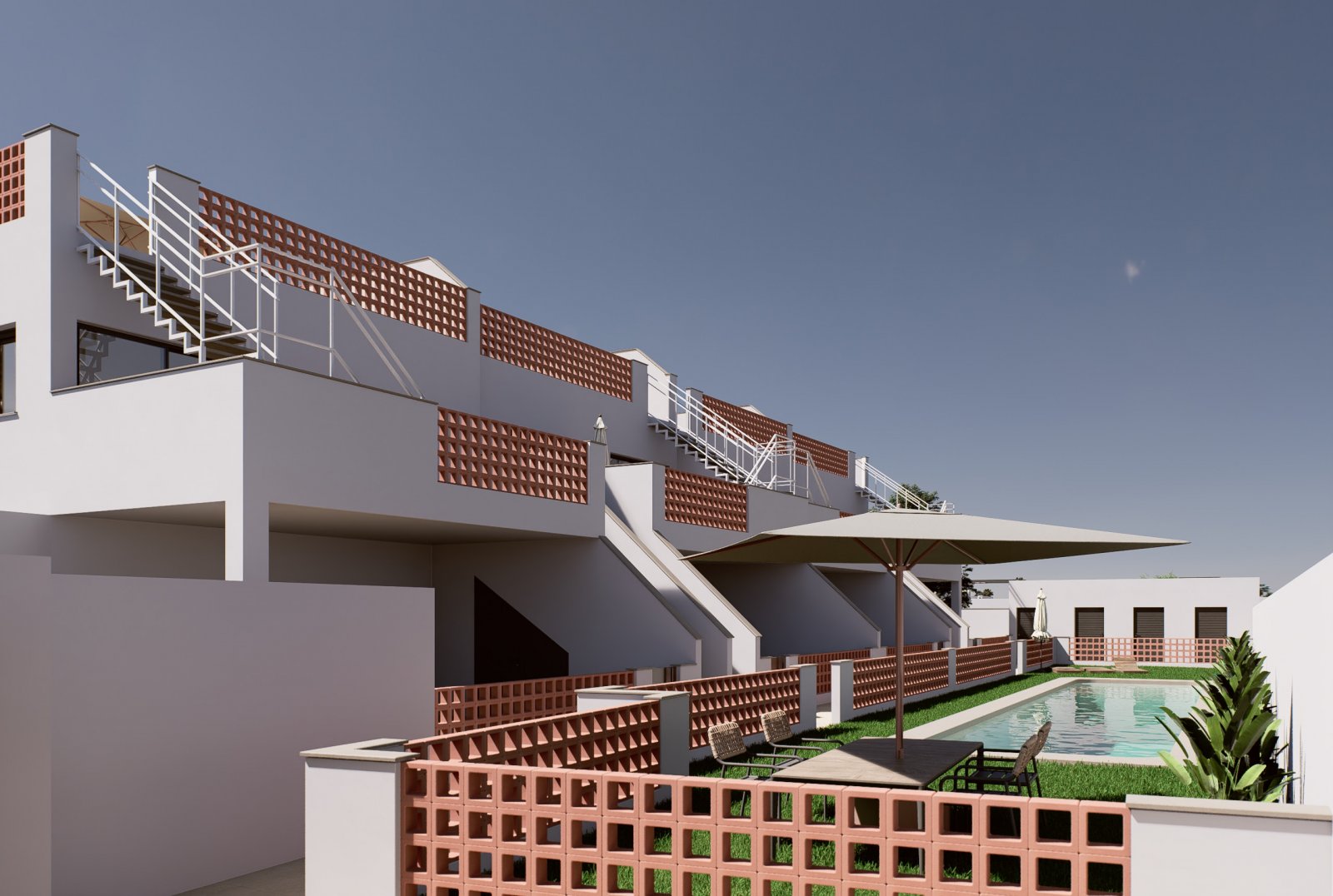  Im charmanten Ort Pilar de la Horadada gelegen, bietet diese Wohnanlage eine Auswahl an hohen und niedrigen Bungalows, die darauf ausgelegt sind, die