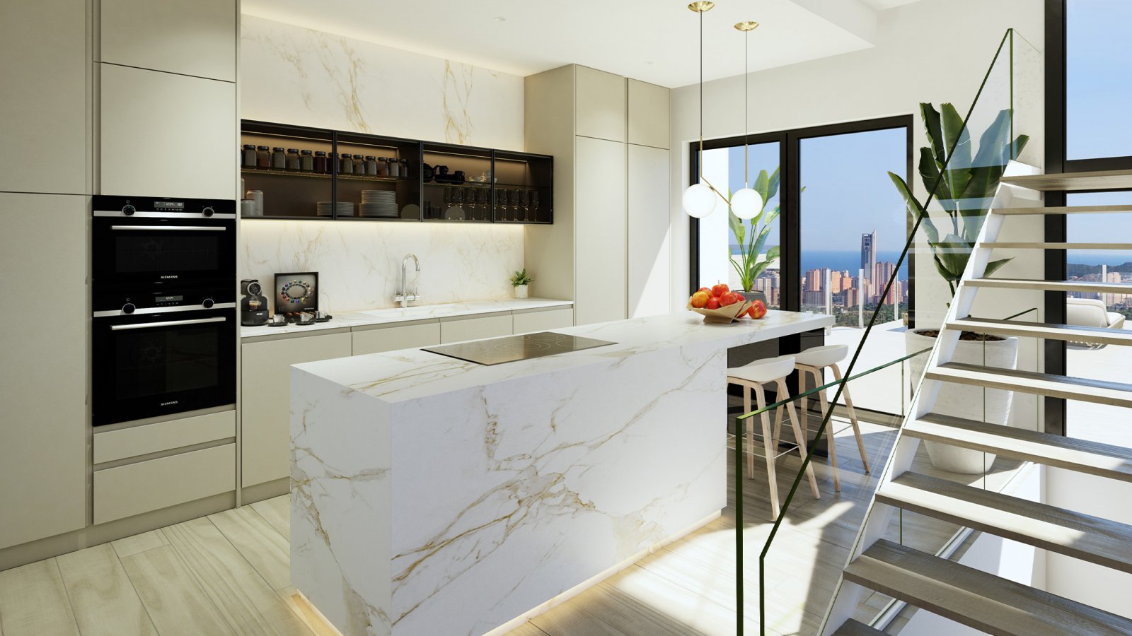  In der charmanten Ortschaft Finestrat gelegen, bieten diese Immobilien eine exklusive Umgebung mit Meerblick. 