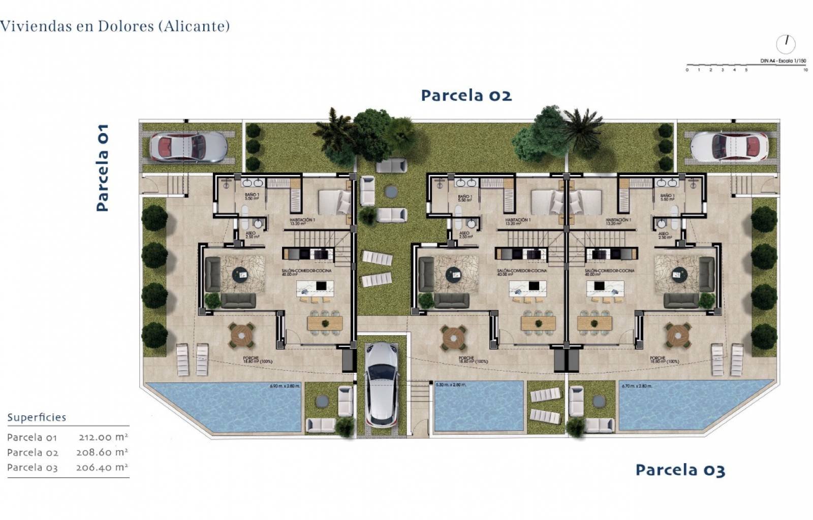  Am Rande des charmanten Dorfes Dolores finden wir dieses kleine Projekt von Luxusimmobilien. Insgesamt werden in dieser Phase 3 Häuser gebaut, von de