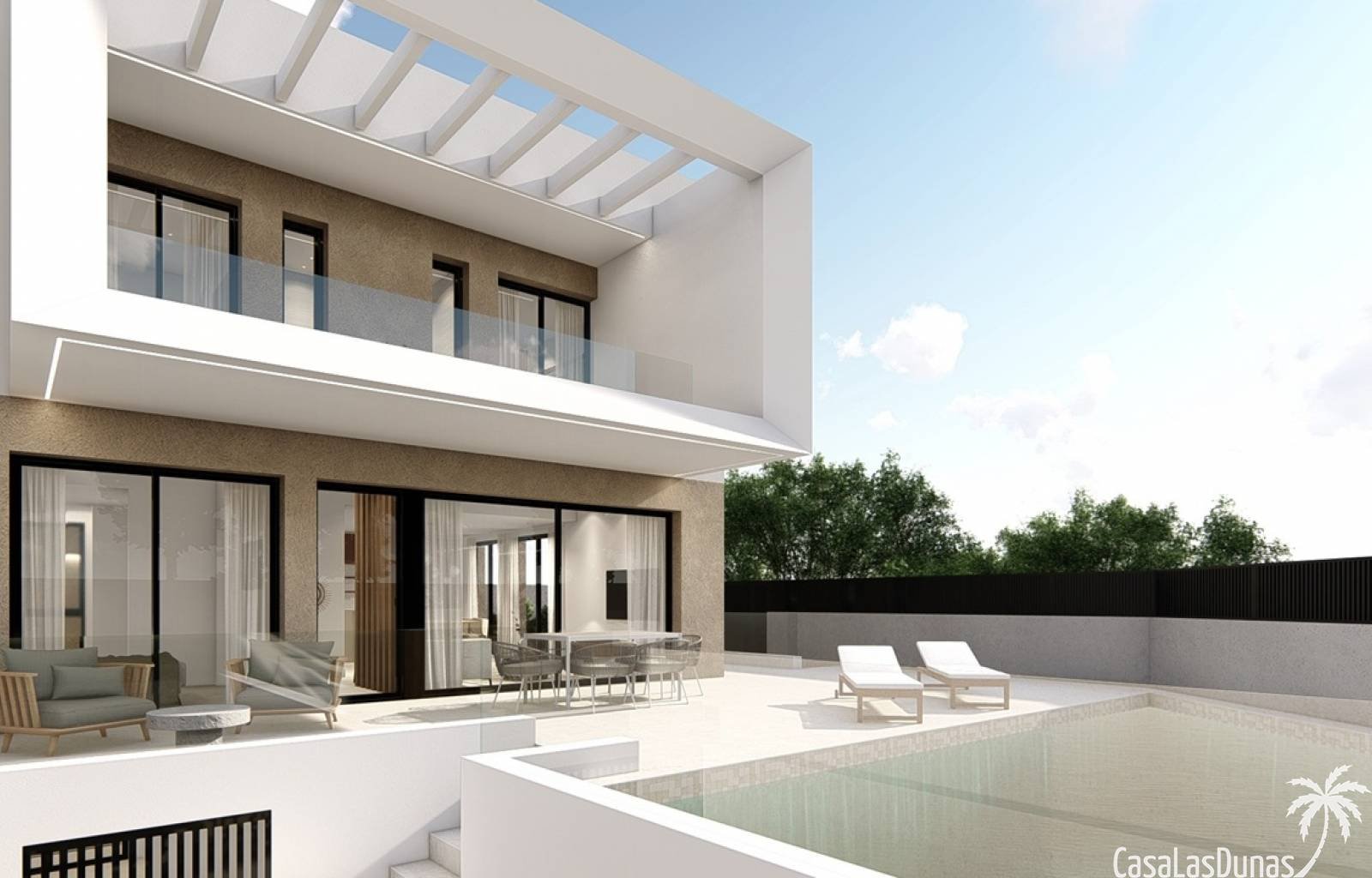  Diese modernen Doppelhaushälften entstehen im charmanten spanischen Dorf Dolores in der Region Alicante. Die Häuser bieten einen unverbauten Blick au